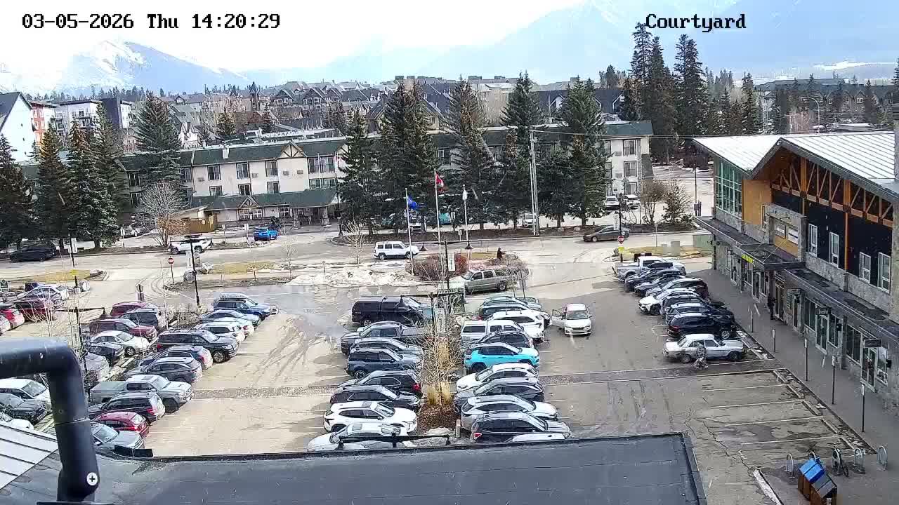 Canmore City Skyline & Alberta Rocky Mountains View Live Cam -  Canmore, Alberta's Rockies, Alberta, Canada