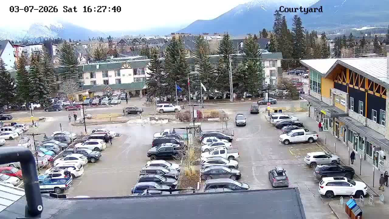 Canmore City Skyline & Alberta Rocky Mountains View Live Cam -  Canmore, Alberta's Rockies, Alberta, Canada