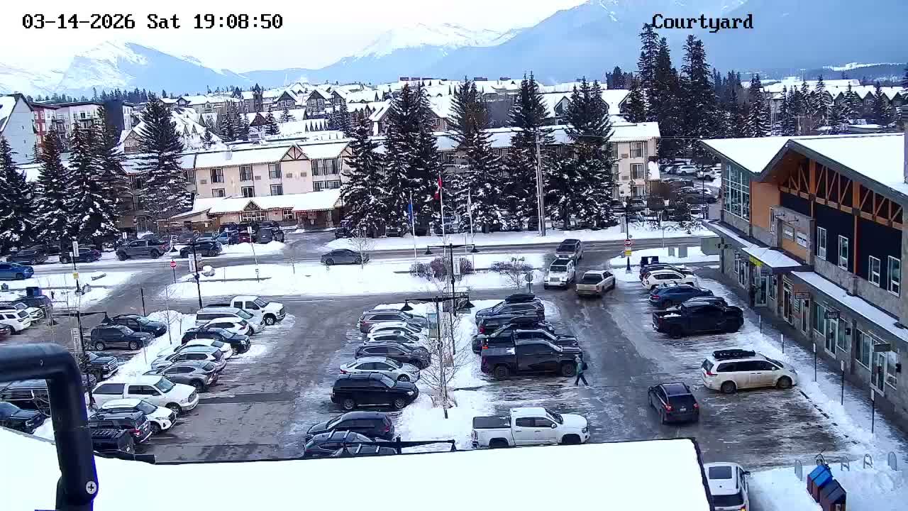 Canmore City Skyline & Alberta Rocky Mountains View Live Cam -  Canmore, Alberta's Rockies, Alberta, Canada
