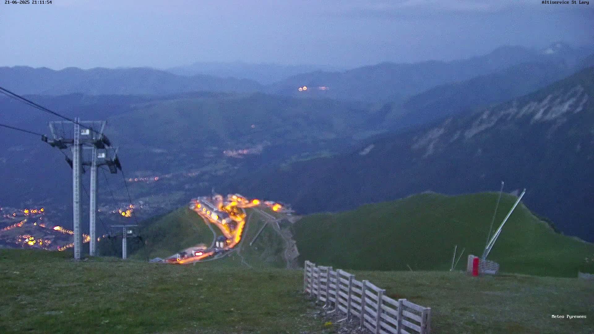 Saint-Lary-Soulan Village Skyline & Pla d'Adet Ski Slopes Live Cam - Bagnères-de-Bigorre, Hautes-Pyrénées, Occitanie, France