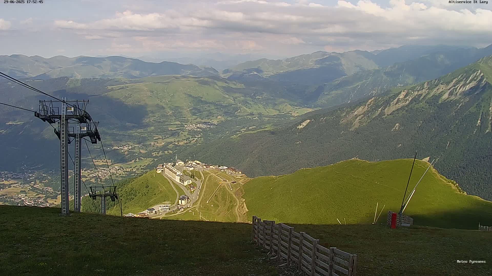 Saint-Lary-Soulan Village Skyline & Pla d'Adet Ski Slopes Live Cam - Bagnères-de-Bigorre, Hautes-Pyrénées, Occitanie, France