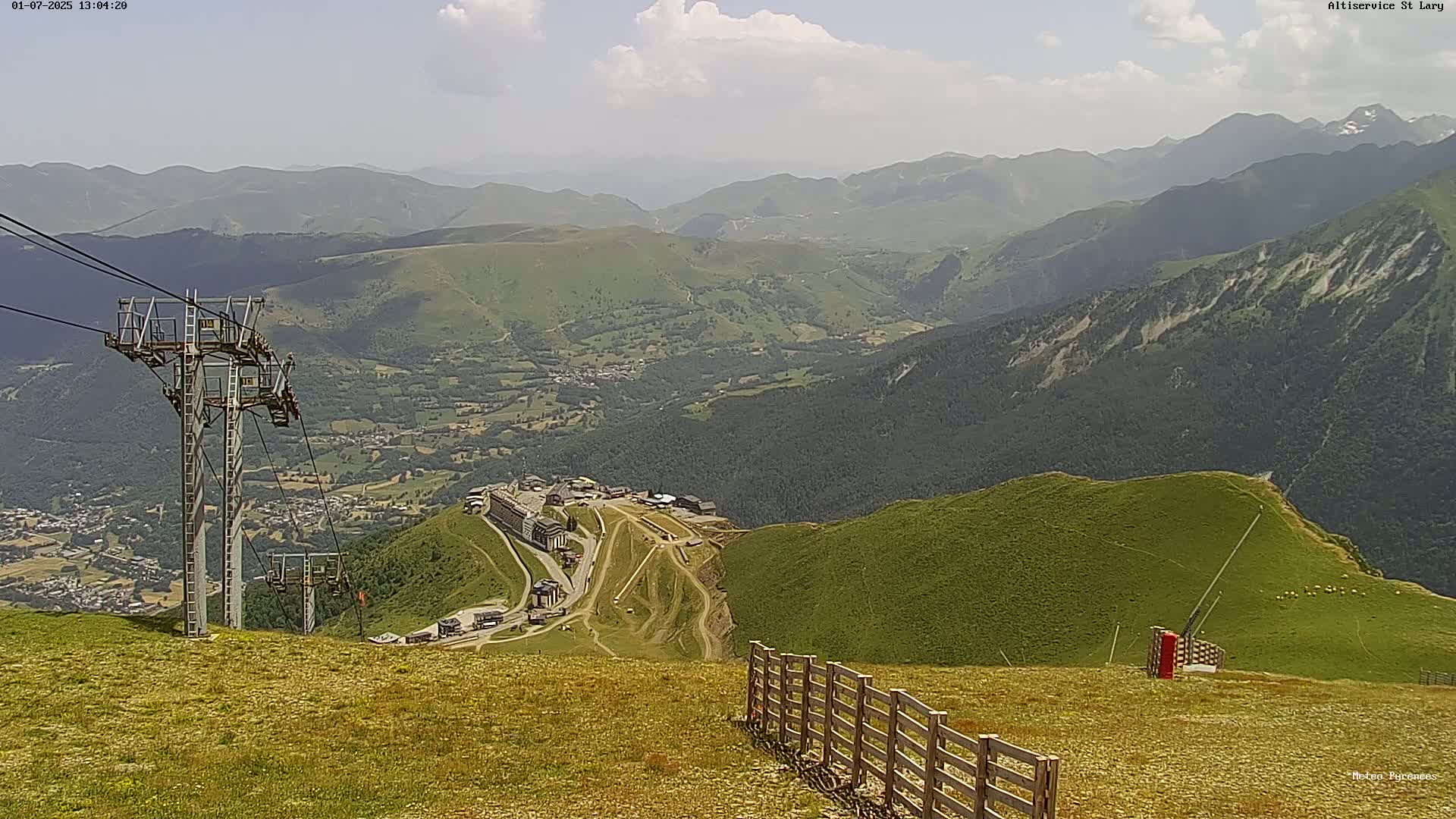 Saint-Lary-Soulan Village Skyline & Pla d'Adet Ski Slopes Live Cam - Bagnères-de-Bigorre, Hautes-Pyrénées, Occitanie, France
