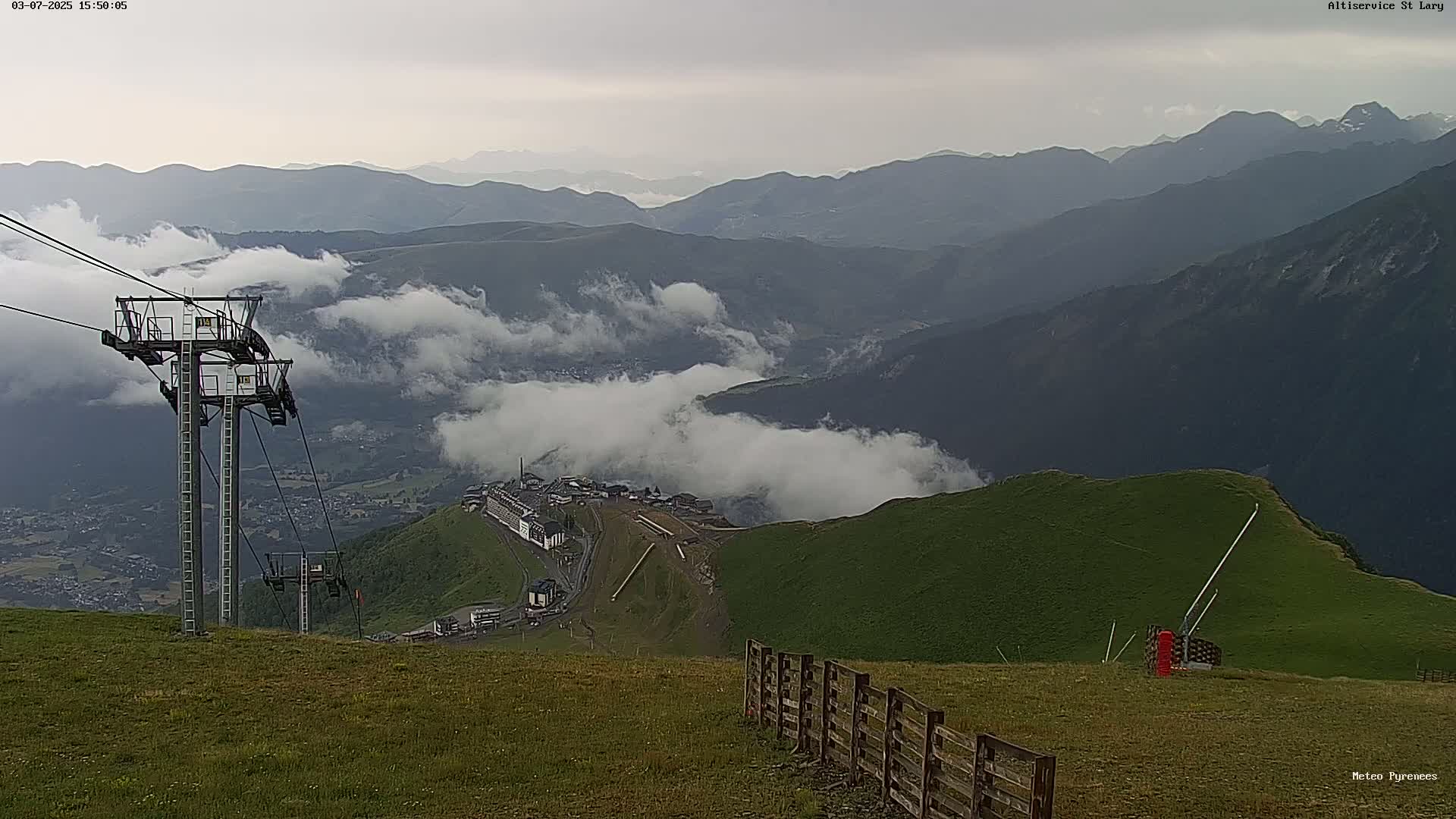 Saint-Lary-Soulan Village Skyline & Pla d'Adet Ski Slopes Live Cam - Bagnères-de-Bigorre, Hautes-Pyrénées, Occitanie, France