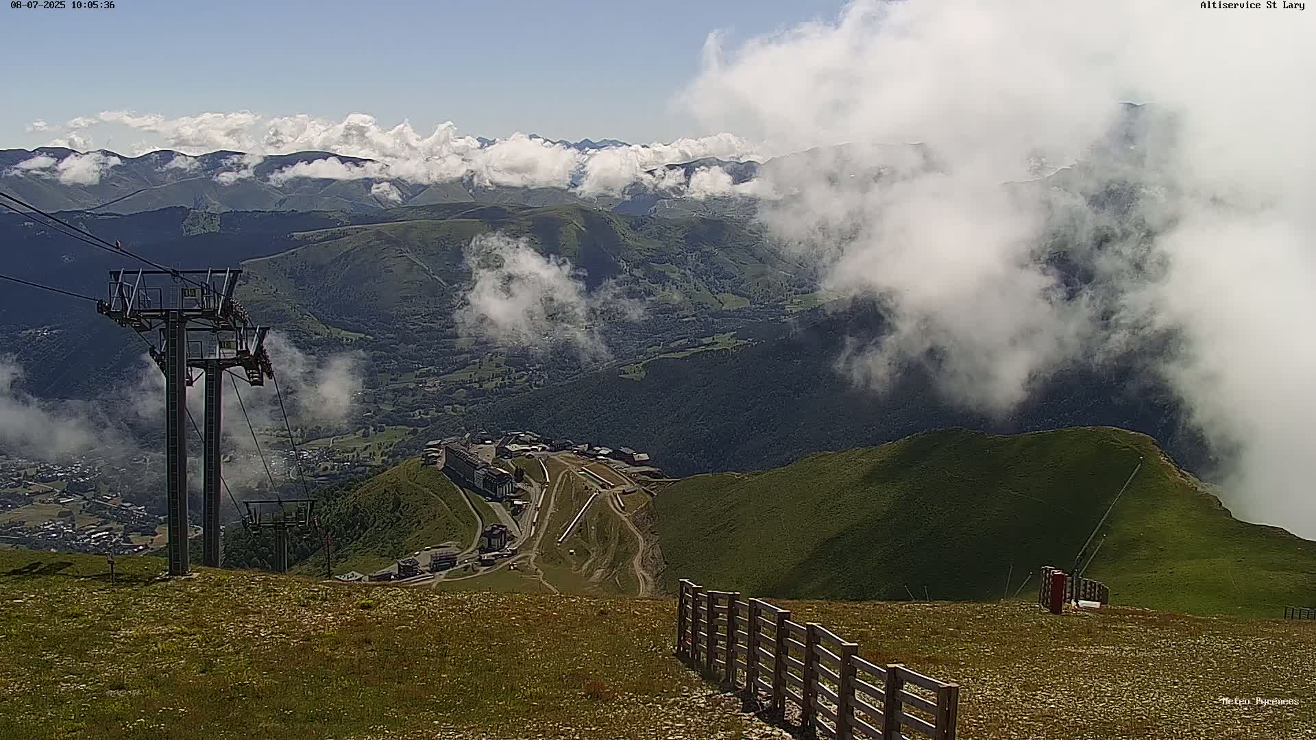 Saint-Lary-Soulan Village Skyline & Pla d'Adet Ski Slopes Live Cam - Bagnères-de-Bigorre, Hautes-Pyrénées, Occitanie, France