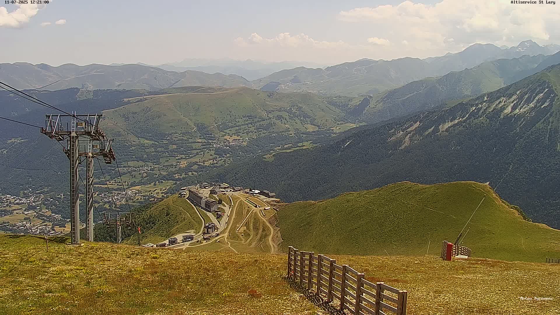Saint-Lary-Soulan Village Skyline & Pla d'Adet Ski Slopes Live Cam - Bagnères-de-Bigorre, Hautes-Pyrénées, Occitanie, France