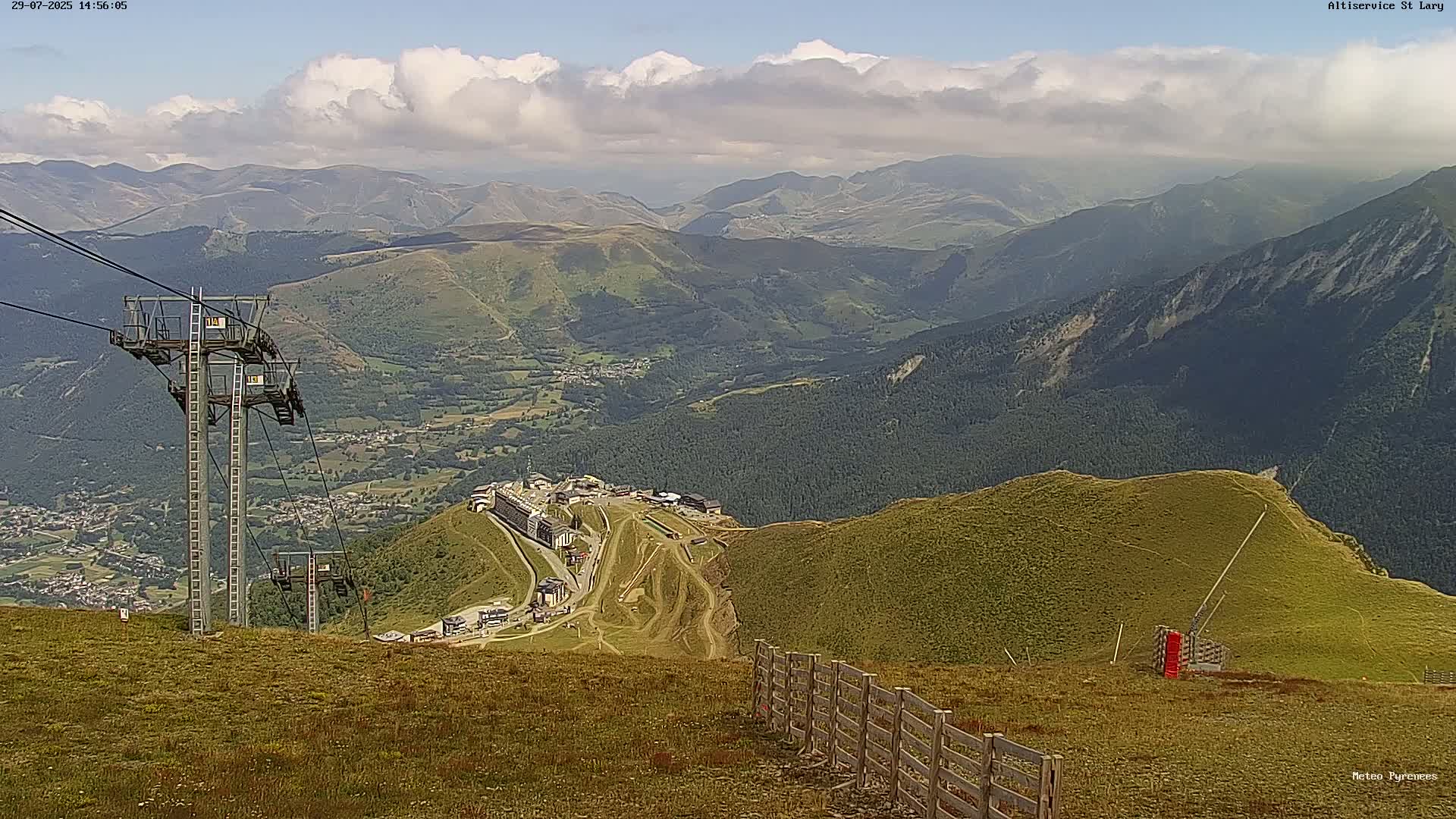 Saint-Lary-Soulan Village Skyline & Pla d'Adet Ski Slopes Live Cam - Bagnères-de-Bigorre, Hautes-Pyrénées, Occitanie, France