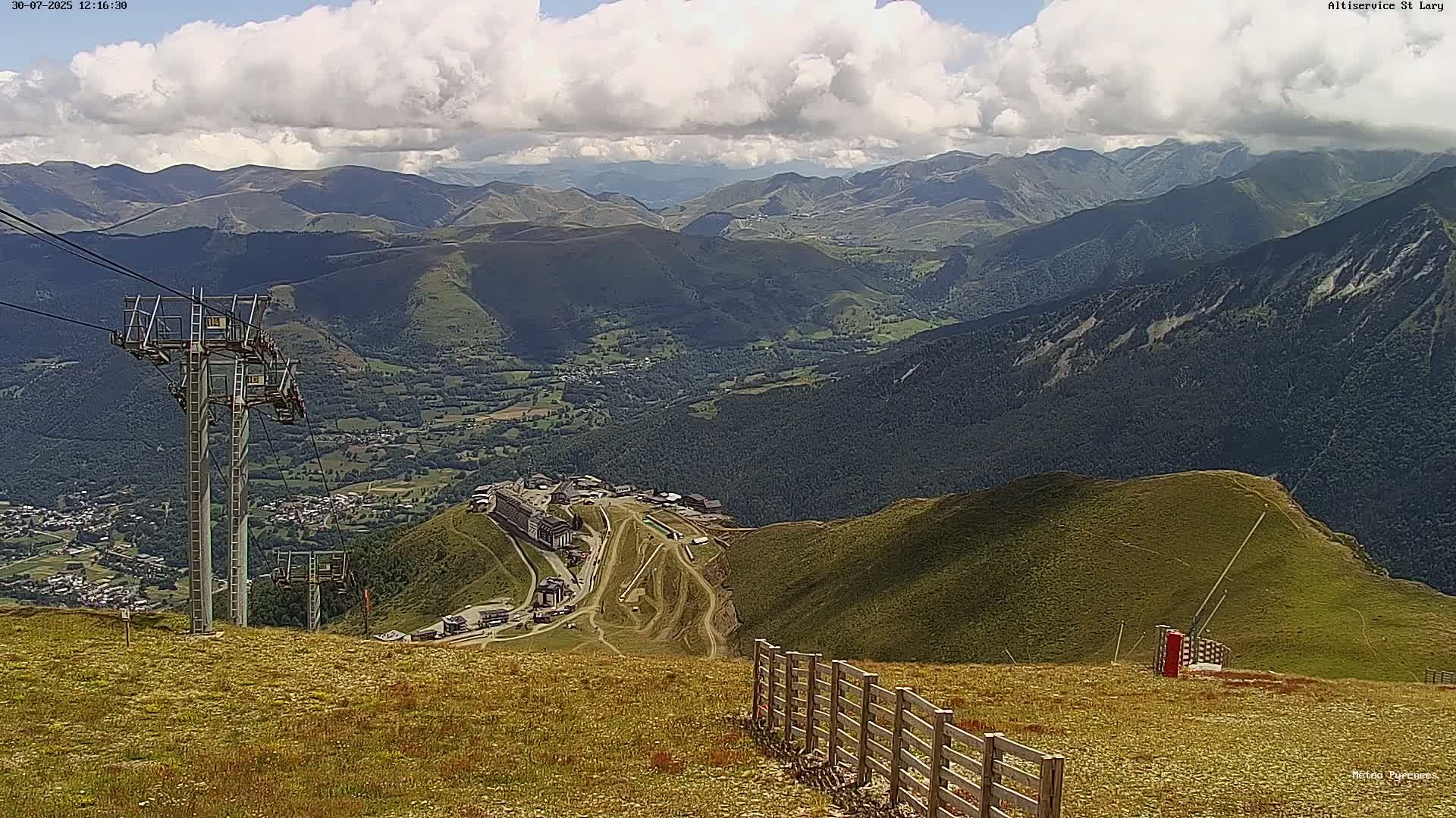 Saint-Lary-Soulan Village Skyline & Pla d'Adet Ski Slopes Live Cam - Bagnères-de-Bigorre, Hautes-Pyrénées, Occitanie, France
