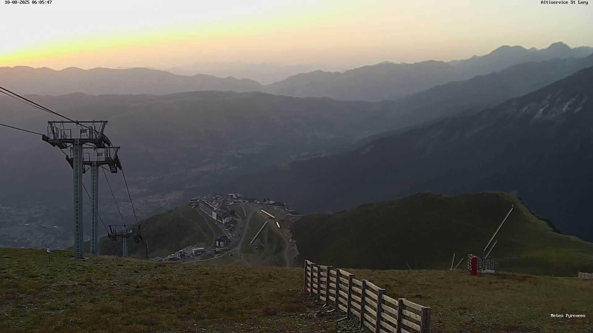 Saint-Lary-Soulan Village Skyline & Pla d'Adet Ski Slopes Live Cam - Bagnères-de-Bigorre, Hautes-Pyrénées, Occitanie, France