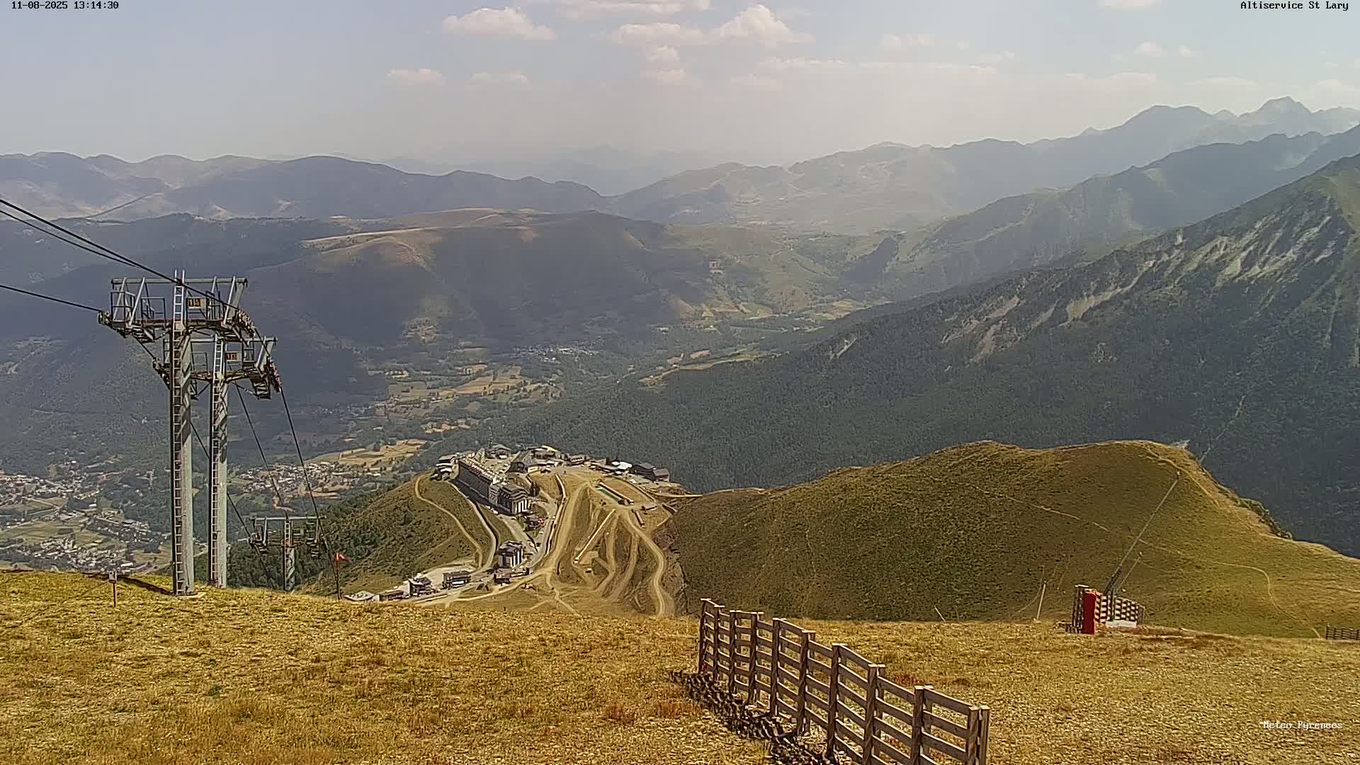 Saint-Lary-Soulan Village Skyline & Pla d'Adet Ski Slopes Live Cam - Bagnères-de-Bigorre, Hautes-Pyrénées, Occitanie, France