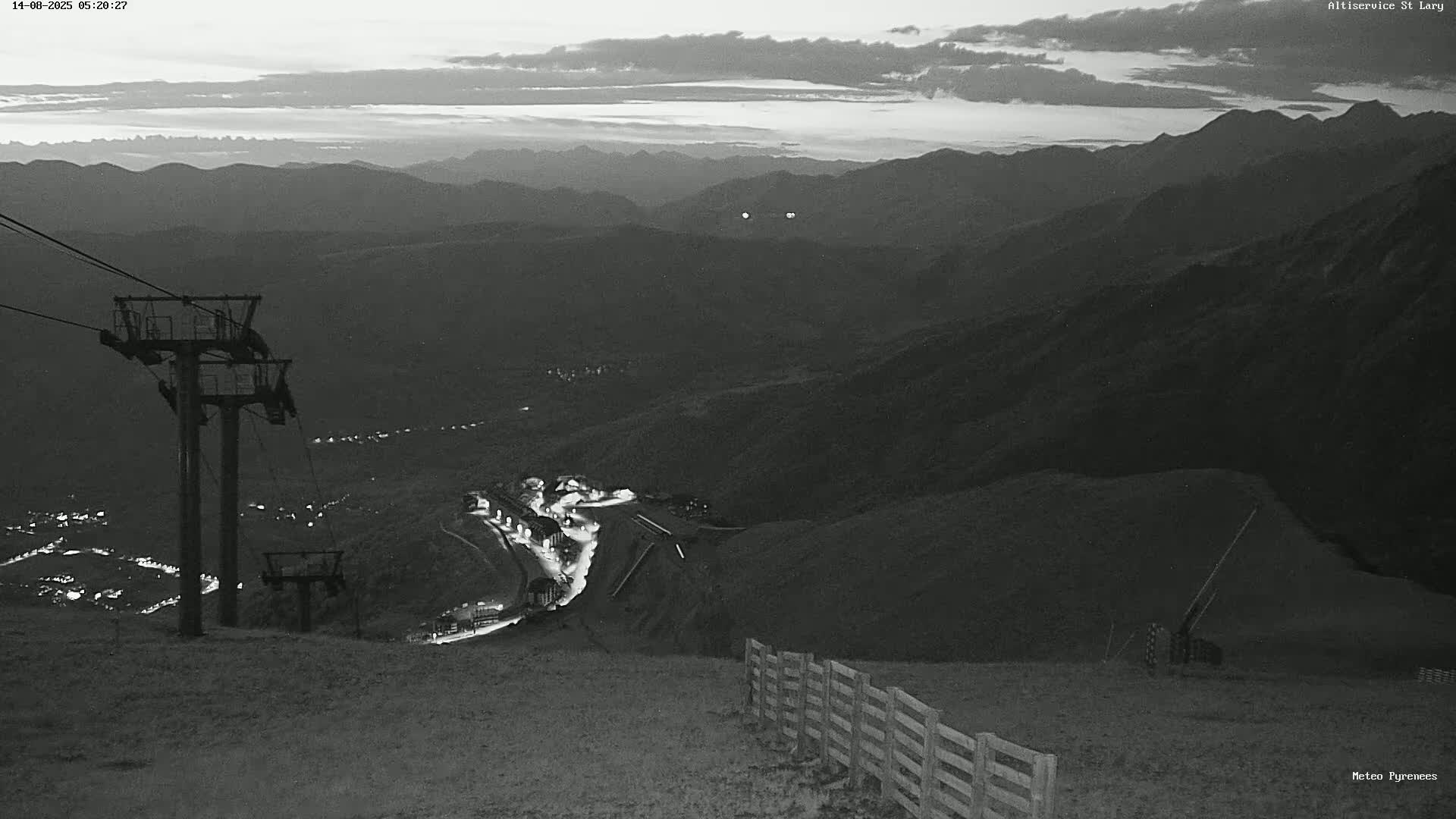 Saint-Lary-Soulan Village Skyline & Pla d'Adet Ski Slopes Live Cam - Bagnères-de-Bigorre, Hautes-Pyrénées, Occitanie, France