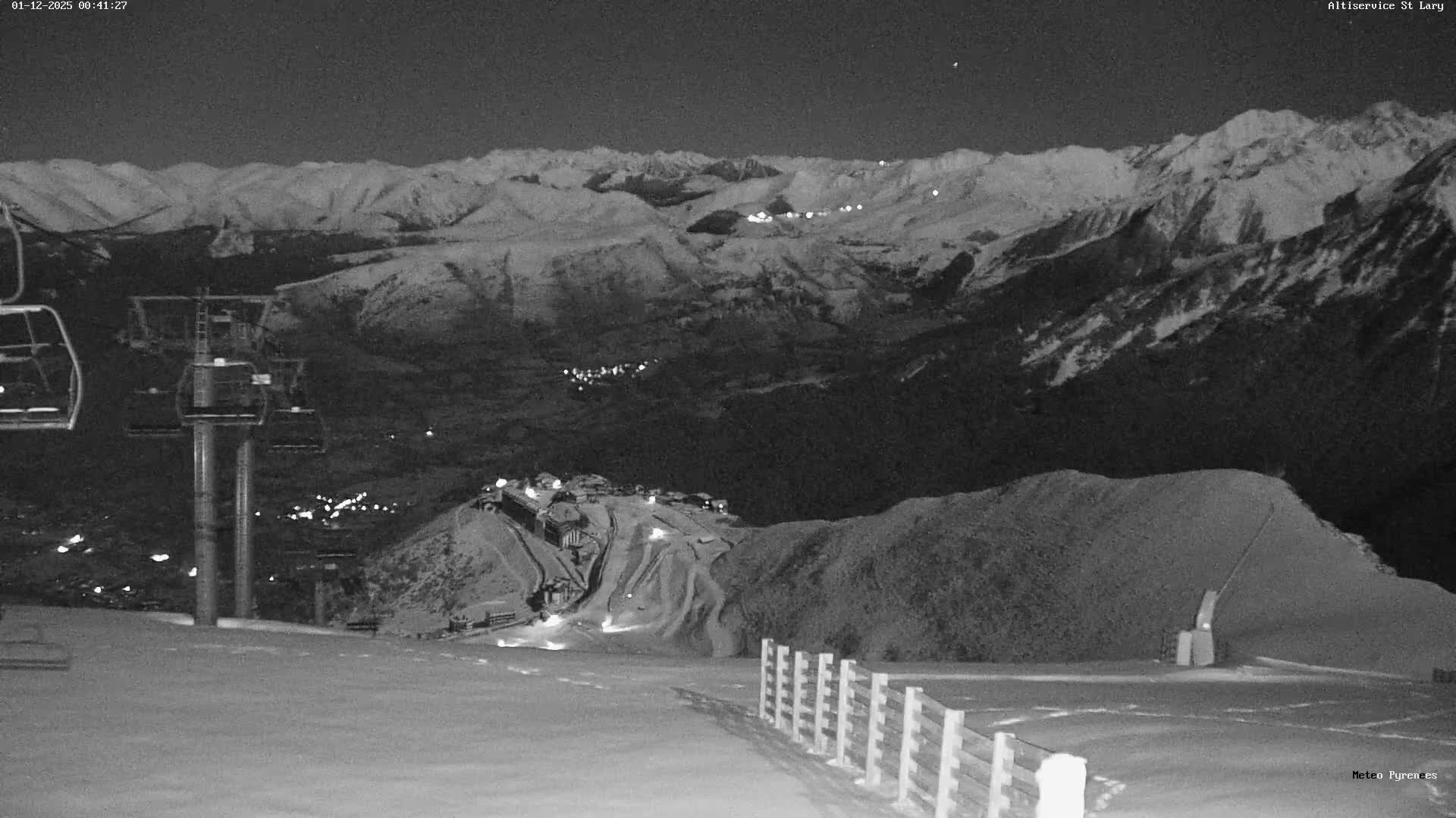 Saint-Lary-Soulan Village Skyline & Pla d'Adet Ski Slopes Live Cam - Bagnères-de-Bigorre, Hautes-Pyrénées, Occitanie, France