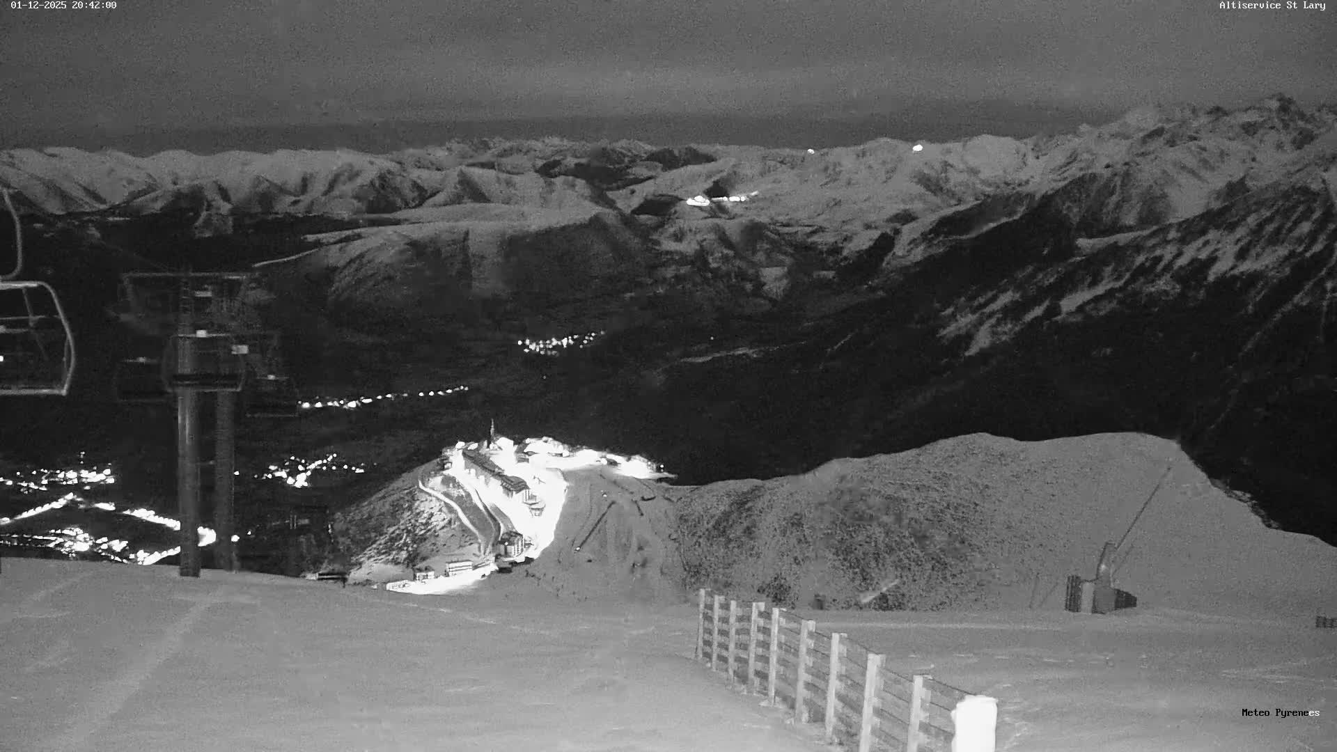 Saint-Lary-Soulan Village Skyline & Pla d'Adet Ski Slopes Live Cam - Bagnères-de-Bigorre, Hautes-Pyrénées, Occitanie, France