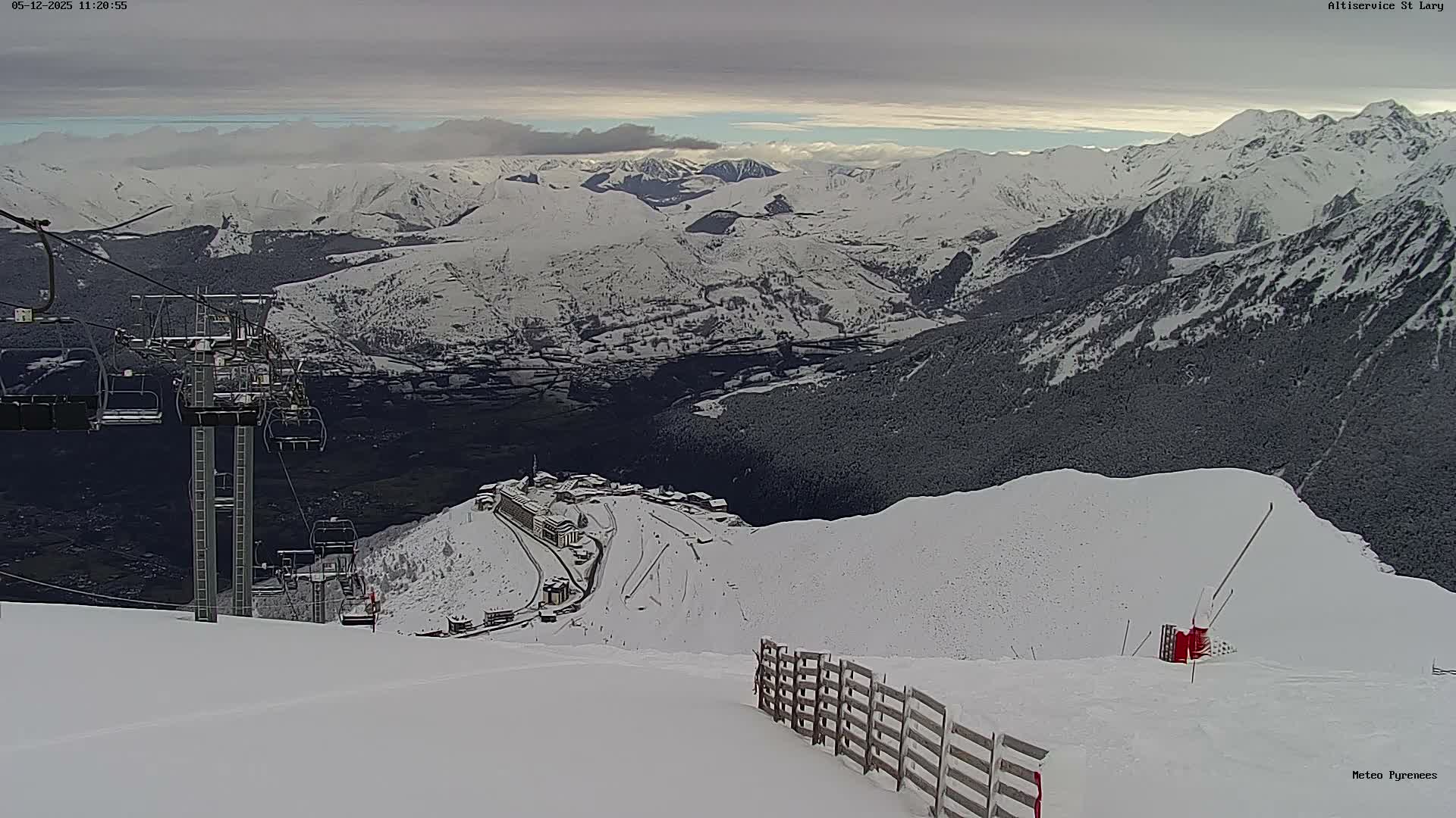 Saint-Lary-Soulan Village Skyline & Pla d'Adet Ski Slopes Live Cam - Bagnères-de-Bigorre, Hautes-Pyrénées, Occitanie, France