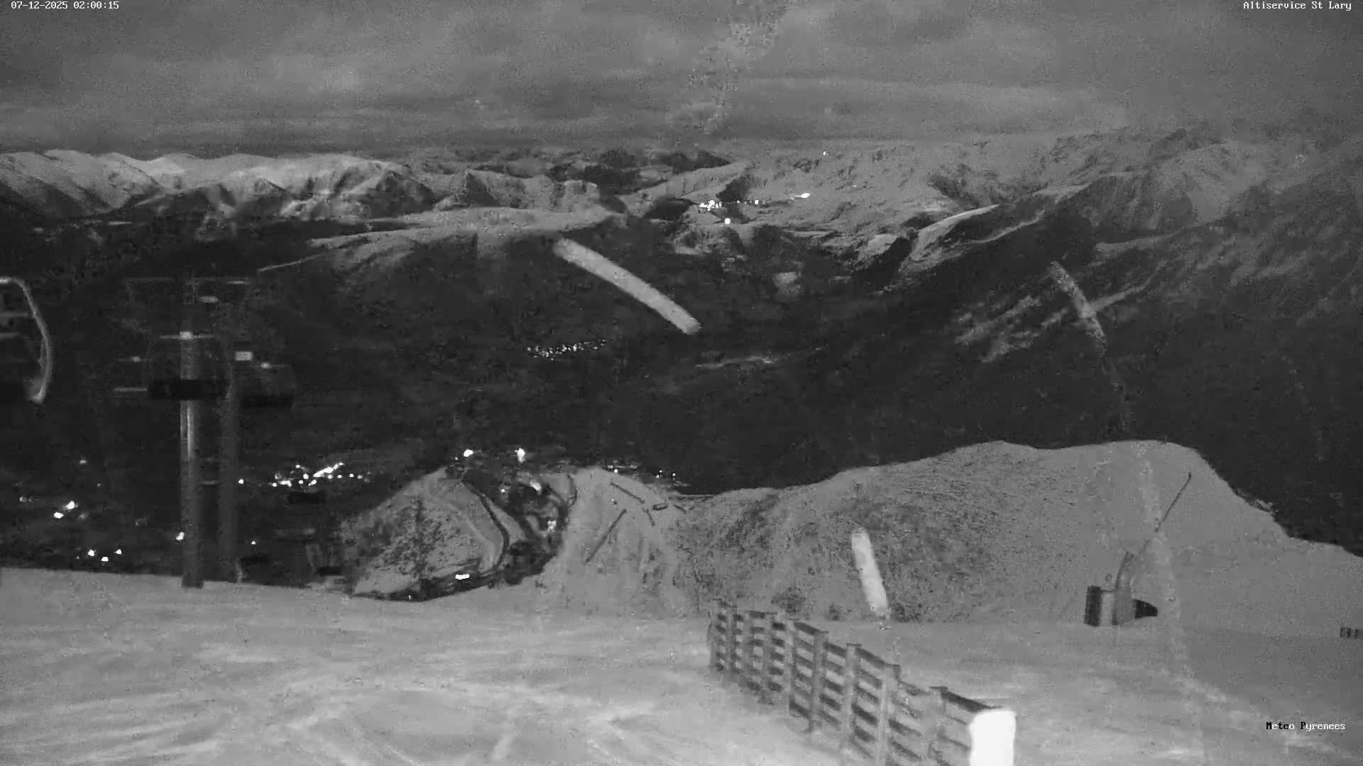 Saint-Lary-Soulan Village Skyline & Pla d'Adet Ski Slopes Live Cam - Bagnères-de-Bigorre, Hautes-Pyrénées, Occitanie, France
