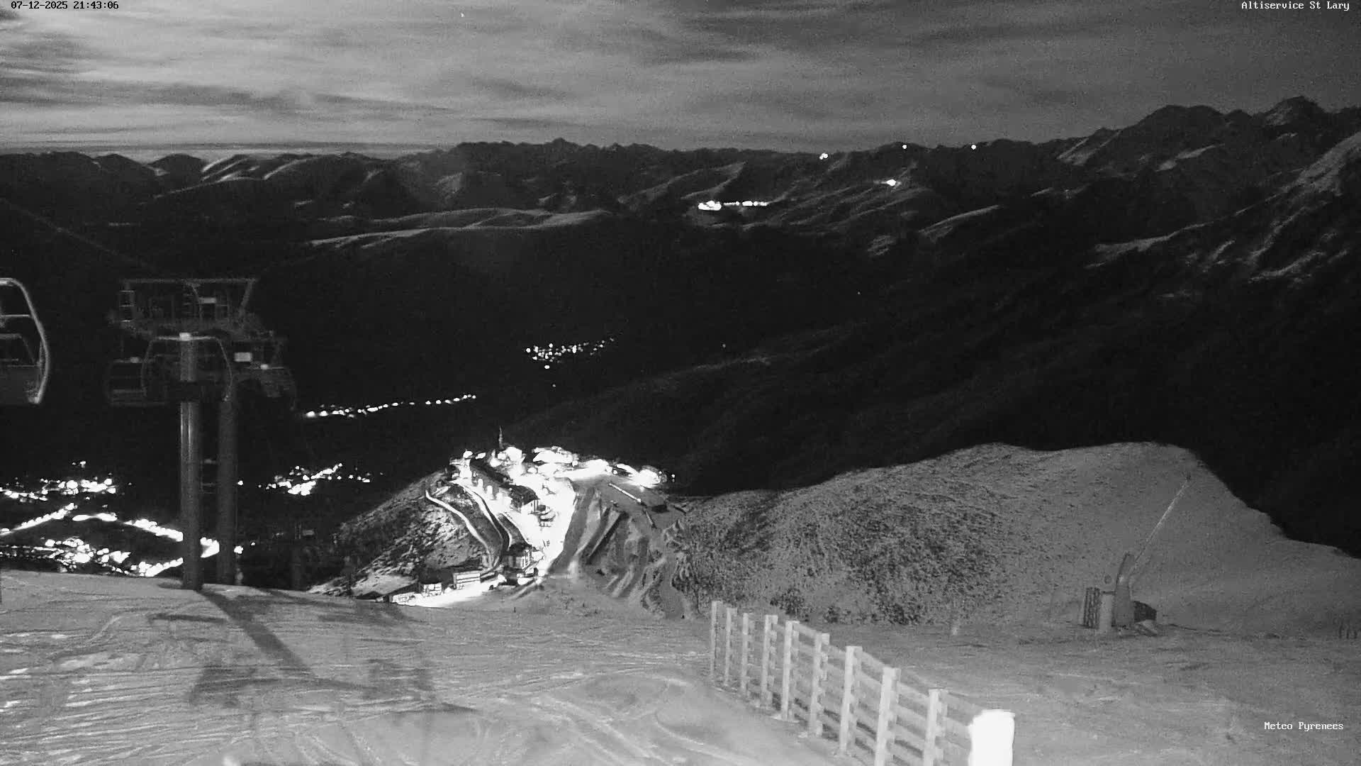Saint-Lary-Soulan Village Skyline & Pla d'Adet Ski Slopes Live Cam - Bagnères-de-Bigorre, Hautes-Pyrénées, Occitanie, France