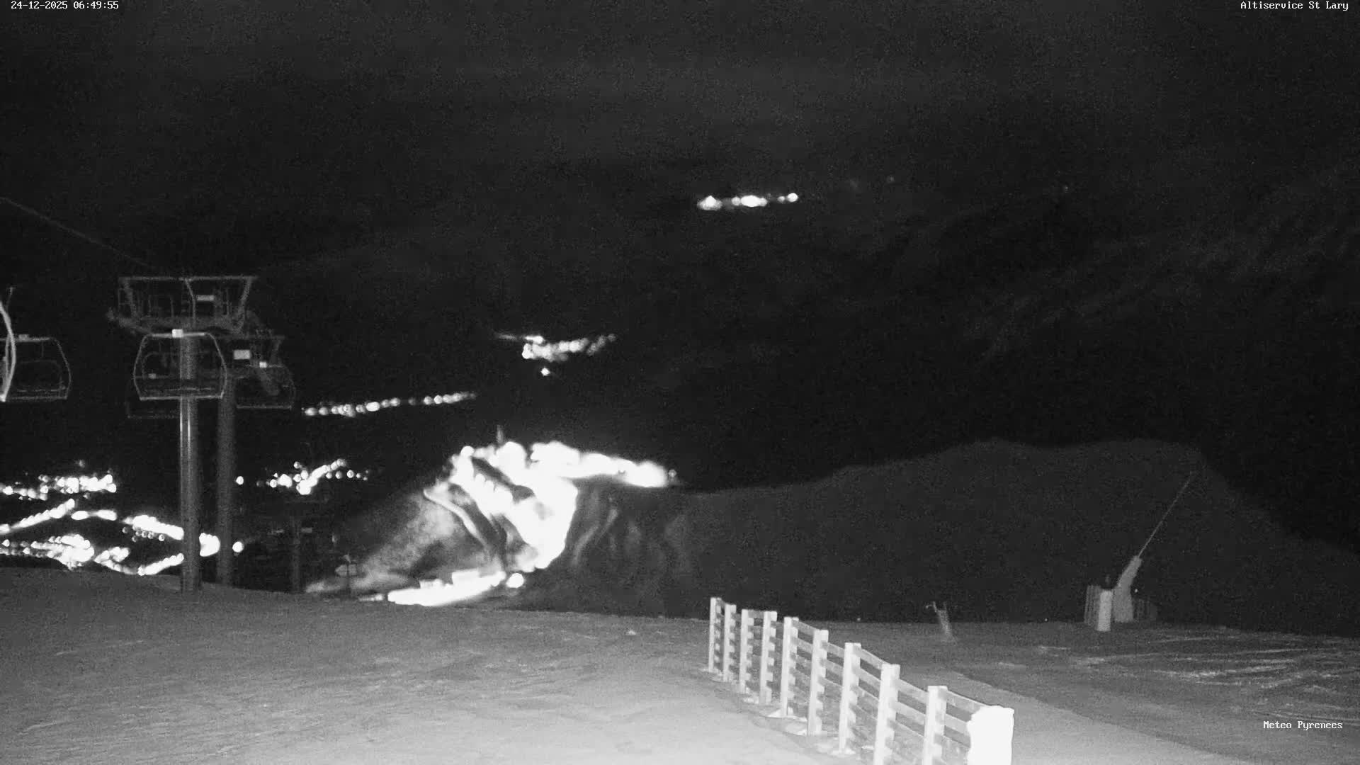Saint-Lary-Soulan Village Skyline & Pla d'Adet Ski Slopes Live Cam - Bagnères-de-Bigorre, Hautes-Pyrénées, Occitanie, France