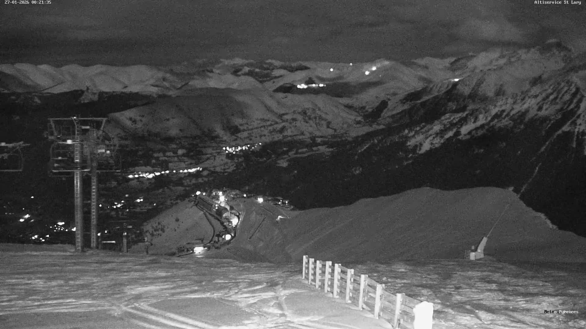 Saint-Lary-Soulan Village Skyline & Pla d'Adet Ski Slopes Live Cam - Bagnères-de-Bigorre, Hautes-Pyrénées, Occitanie, France