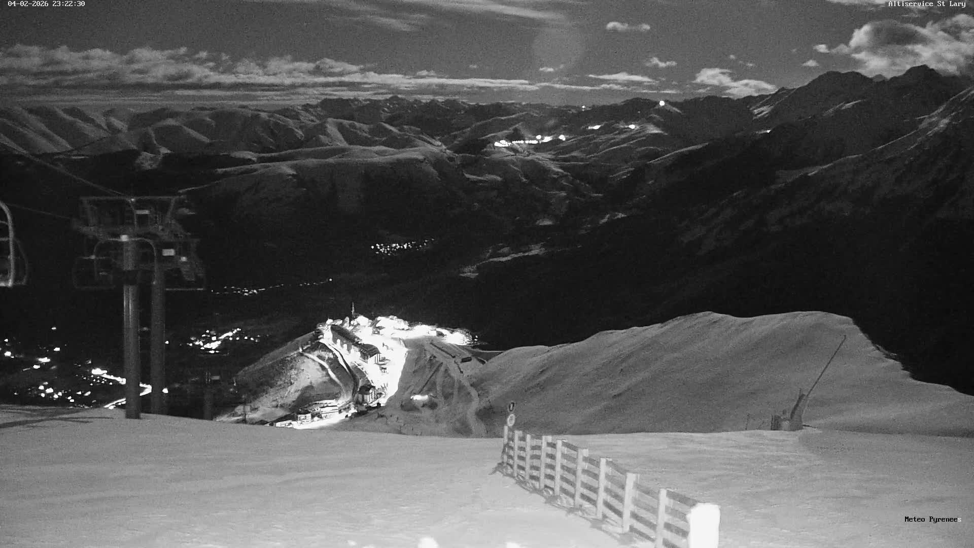 Saint-Lary-Soulan Village Skyline & Pla d'Adet Ski Slopes Live Cam - Bagnères-de-Bigorre, Hautes-Pyrénées, Occitanie, France