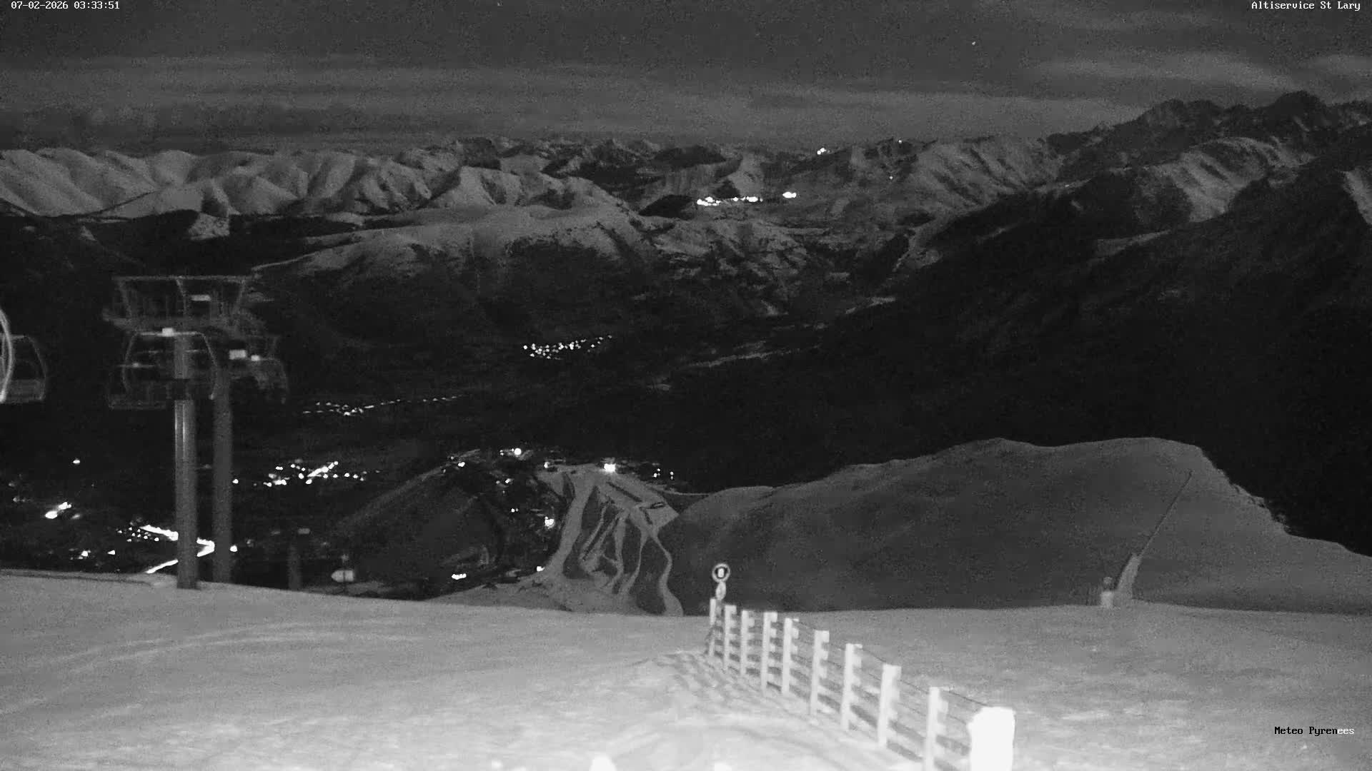 Saint-Lary-Soulan Village Skyline & Pla d'Adet Ski Slopes Live Cam - Bagnères-de-Bigorre, Hautes-Pyrénées, Occitanie, France