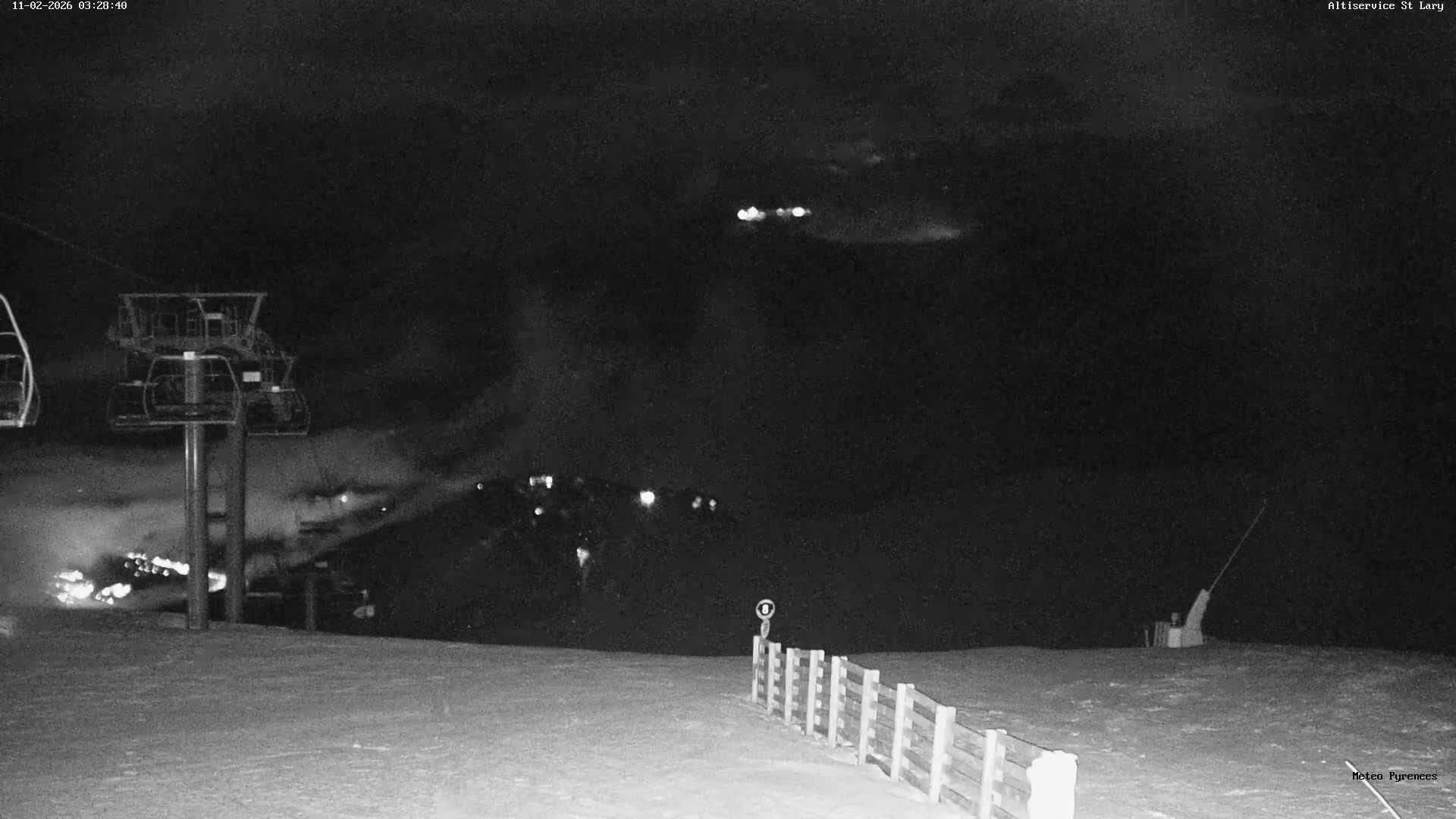 Saint-Lary-Soulan Village Skyline & Pla d'Adet Ski Slopes Live Cam - Bagnères-de-Bigorre, Hautes-Pyrénées, Occitanie, France