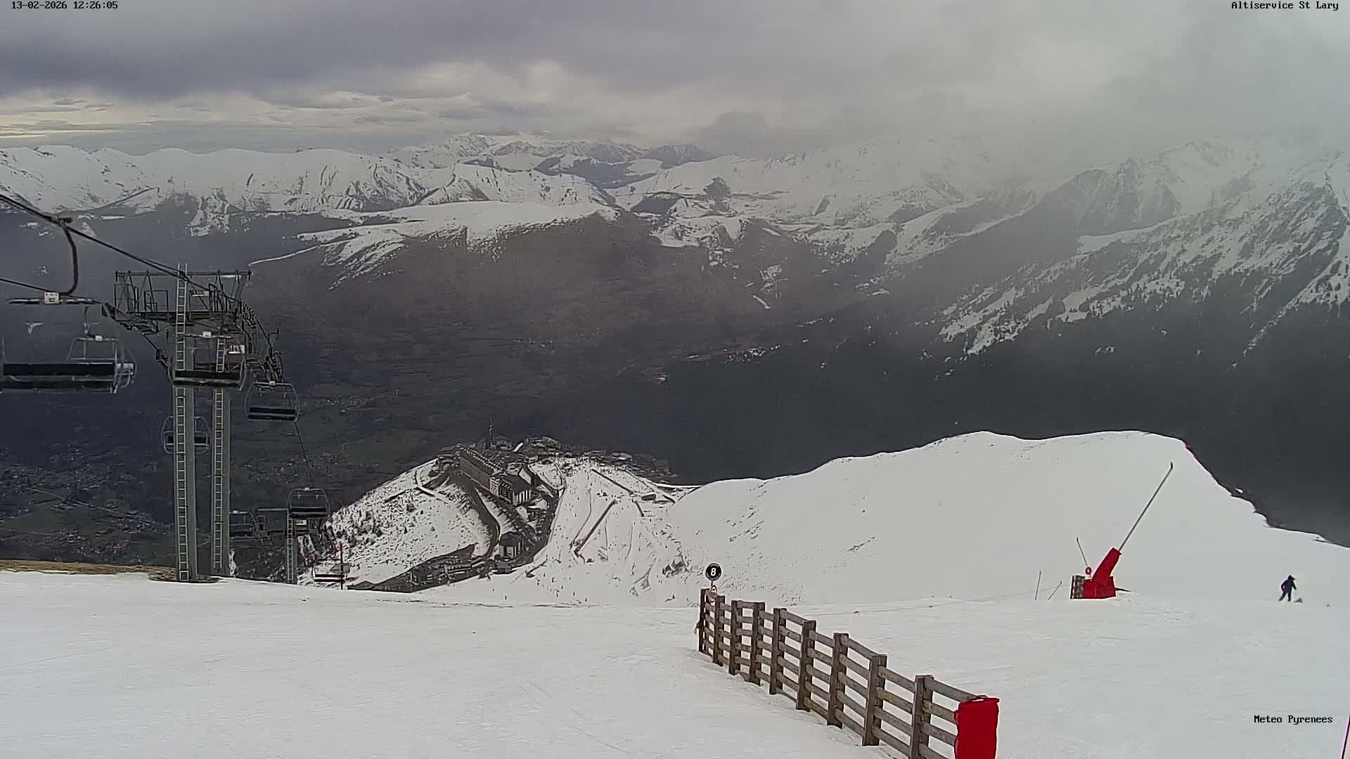 Saint-Lary-Soulan Village Skyline & Pla d'Adet Ski Slopes Live Cam - Bagnères-de-Bigorre, Hautes-Pyrénées, Occitanie, France