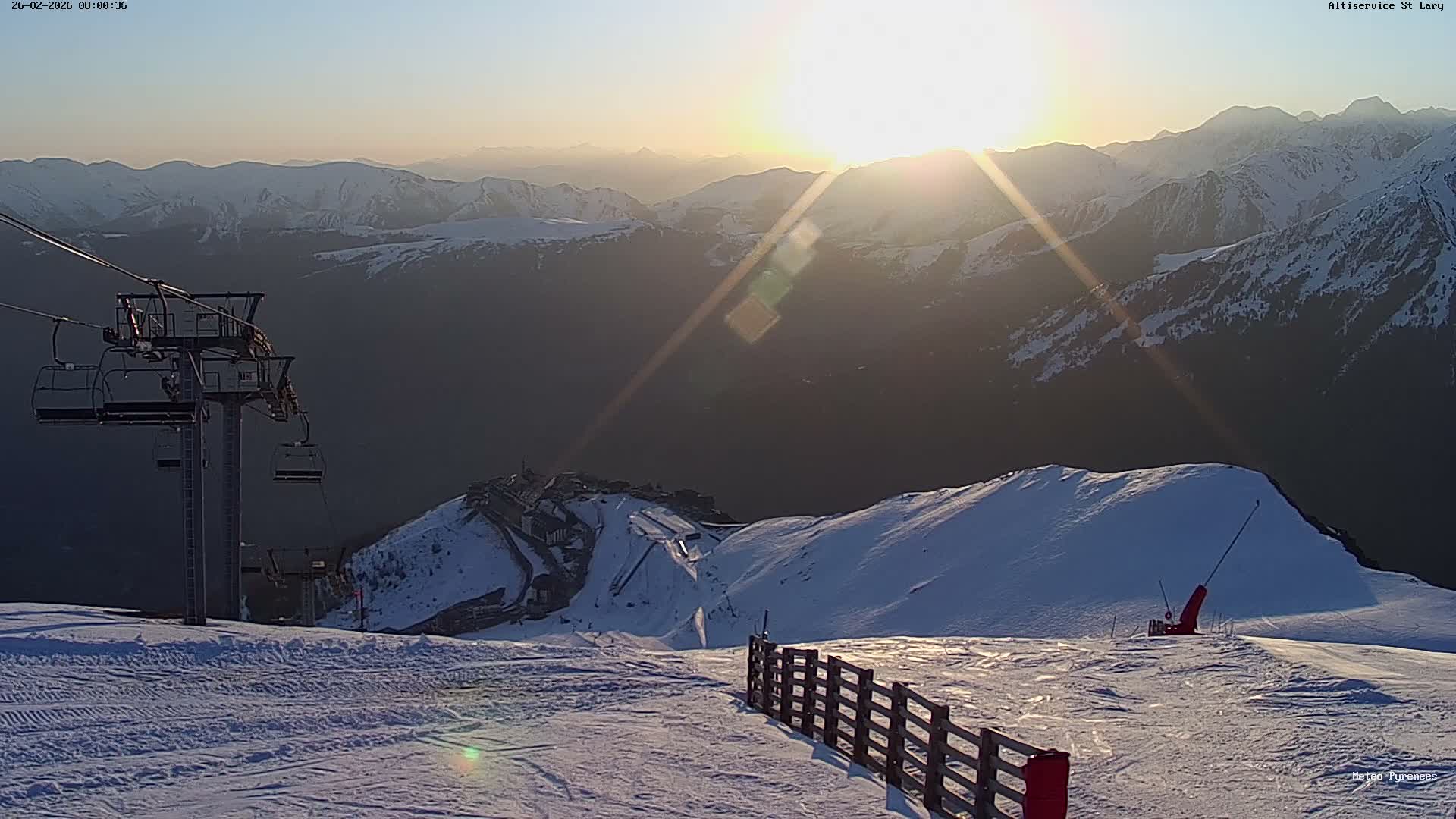 Saint-Lary-Soulan Village Skyline & Pla d'Adet Ski Slopes Live Cam - Bagnères-de-Bigorre, Hautes-Pyrénées, Occitanie, France
