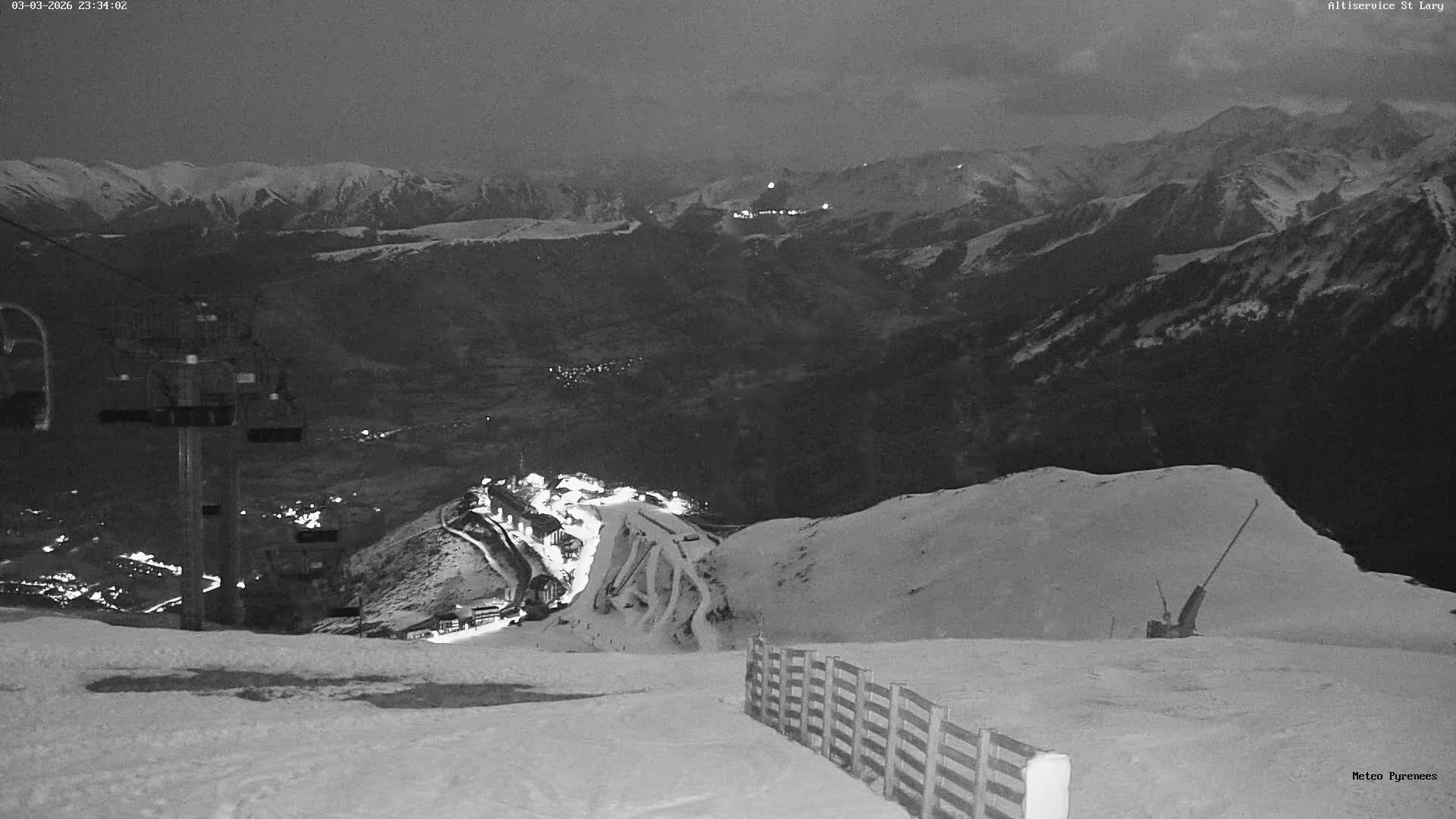 Saint-Lary-Soulan Village Skyline & Pla d'Adet Ski Slopes Live Cam - Bagnères-de-Bigorre, Hautes-Pyrénées, Occitanie, France