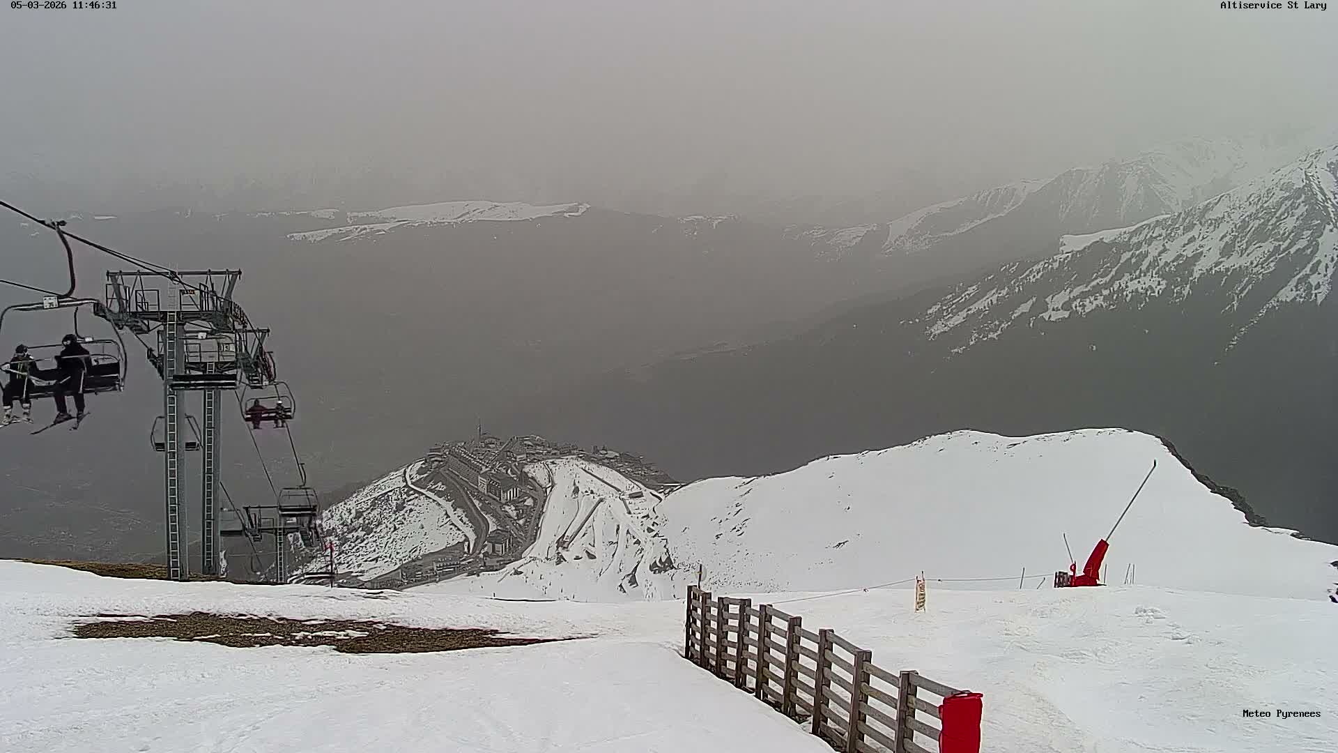 Saint-Lary-Soulan Village Skyline & Pla d'Adet Ski Slopes Live Cam - Bagnères-de-Bigorre, Hautes-Pyrénées, Occitanie, France