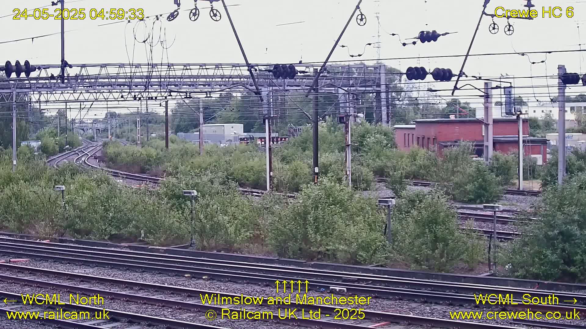 Crewe Rail Crossing Junction from Heritage Centre Live Cam - Crewe, Cheshire East, North West, England, United Kingdom