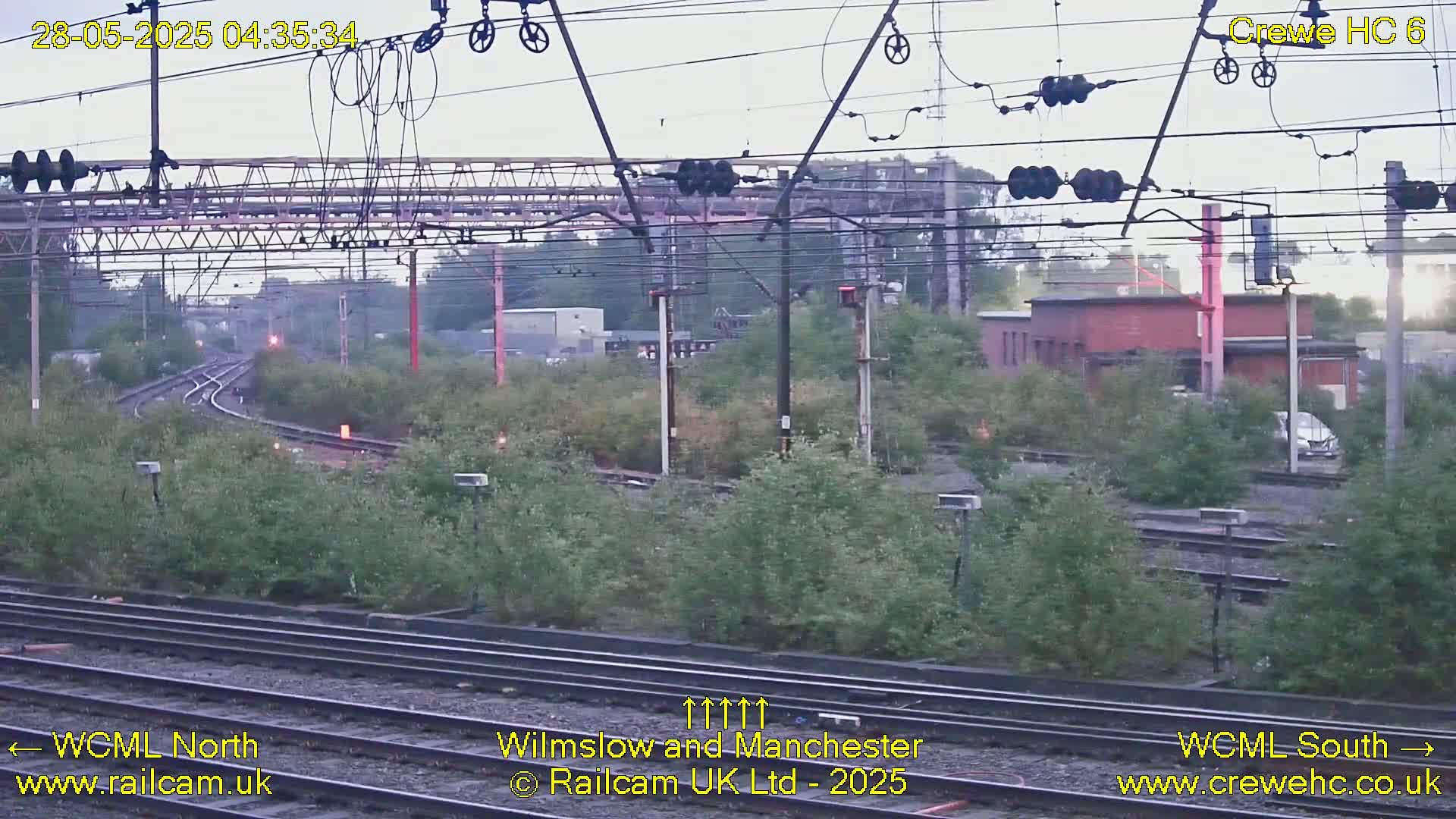 Crewe Rail Crossing Junction from Heritage Centre Live Cam - Crewe, Cheshire East, North West, England, United Kingdom