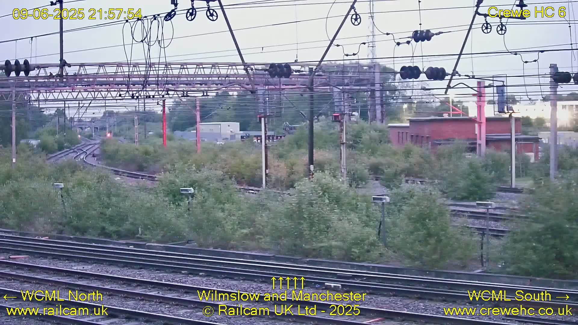 Crewe Rail Crossing Junction from Heritage Centre Live Cam - Crewe, Cheshire East, North West, England, United Kingdom