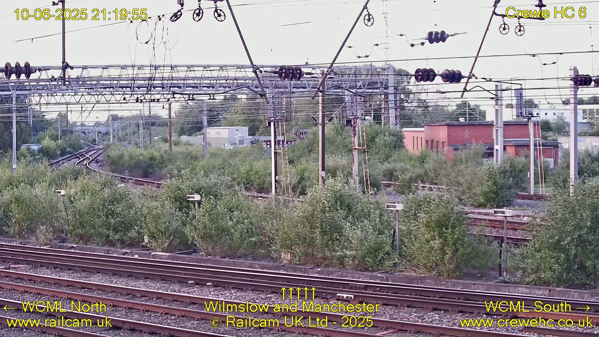 Crewe Rail Crossing Junction from Heritage Centre Live Cam - Crewe, Cheshire East, North West, England, United Kingdom