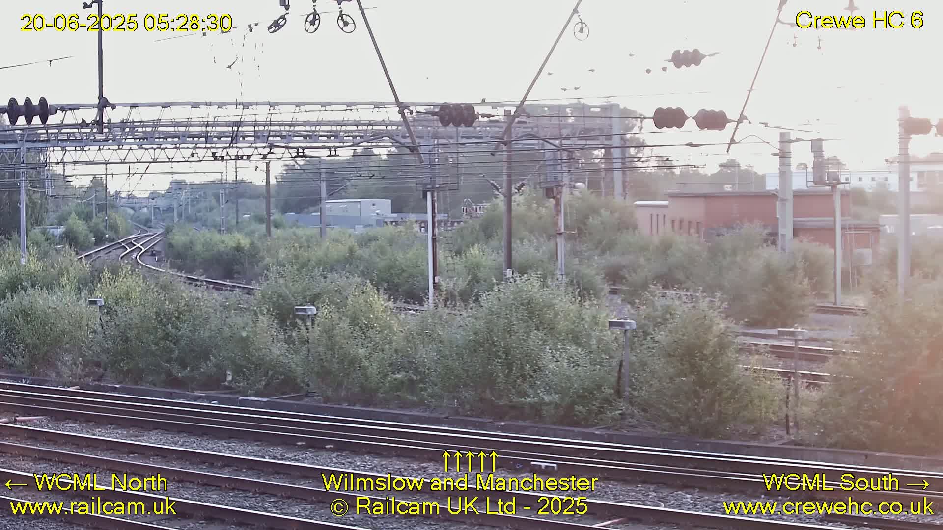 Crewe Rail Crossing Junction from Heritage Centre Live Cam - Crewe, Cheshire East, North West, England, United Kingdom