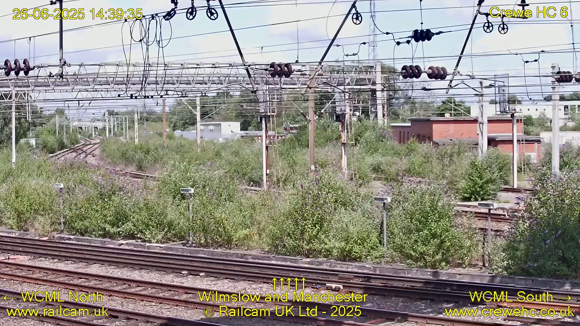 Crewe Rail Crossing Junction from Heritage Centre Live Cam - Crewe, Cheshire East, North West, England, United Kingdom