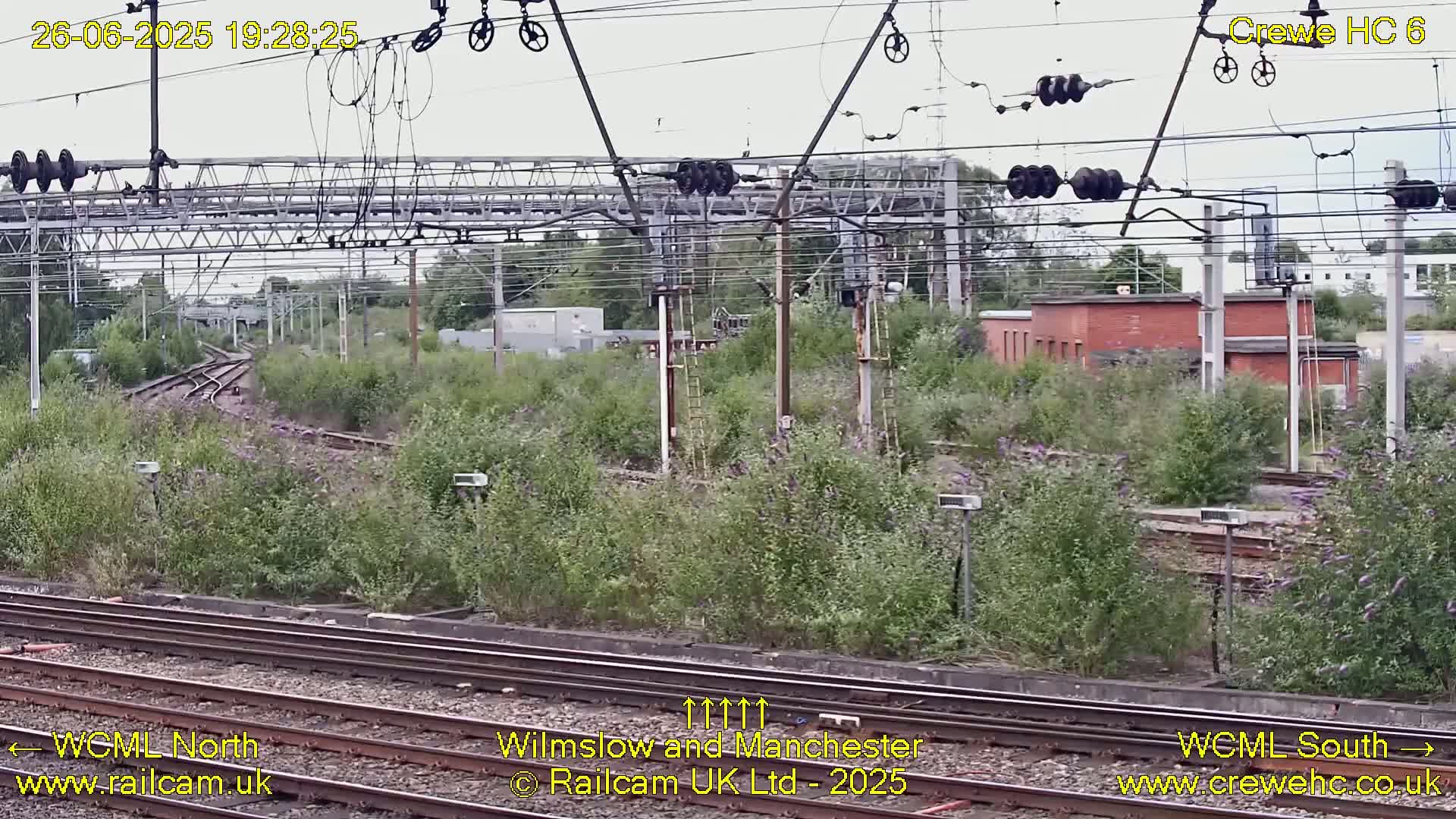 Crewe Rail Crossing Junction from Heritage Centre Live Cam - Crewe, Cheshire East, North West, England, United Kingdom
