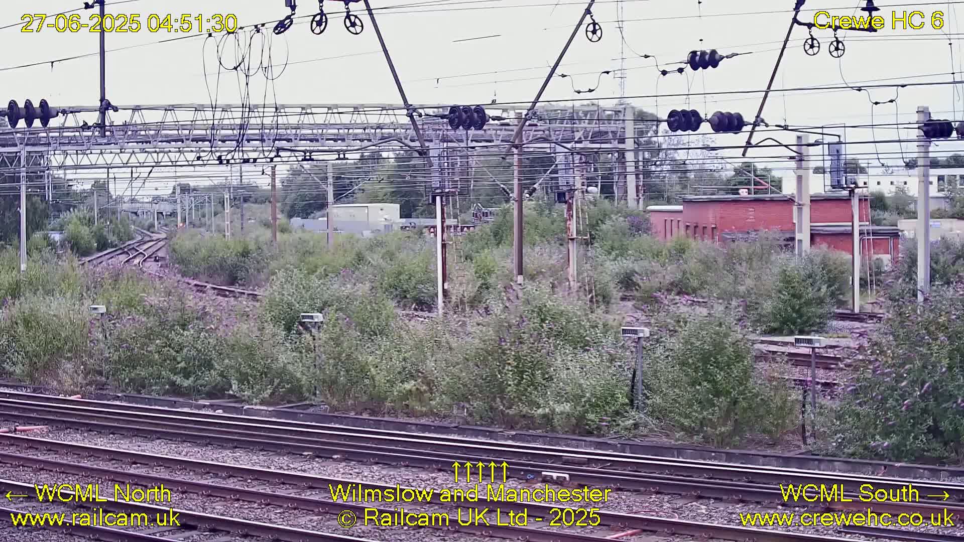 Crewe Rail Crossing Junction from Heritage Centre Live Cam - Crewe, Cheshire East, North West, England, United Kingdom