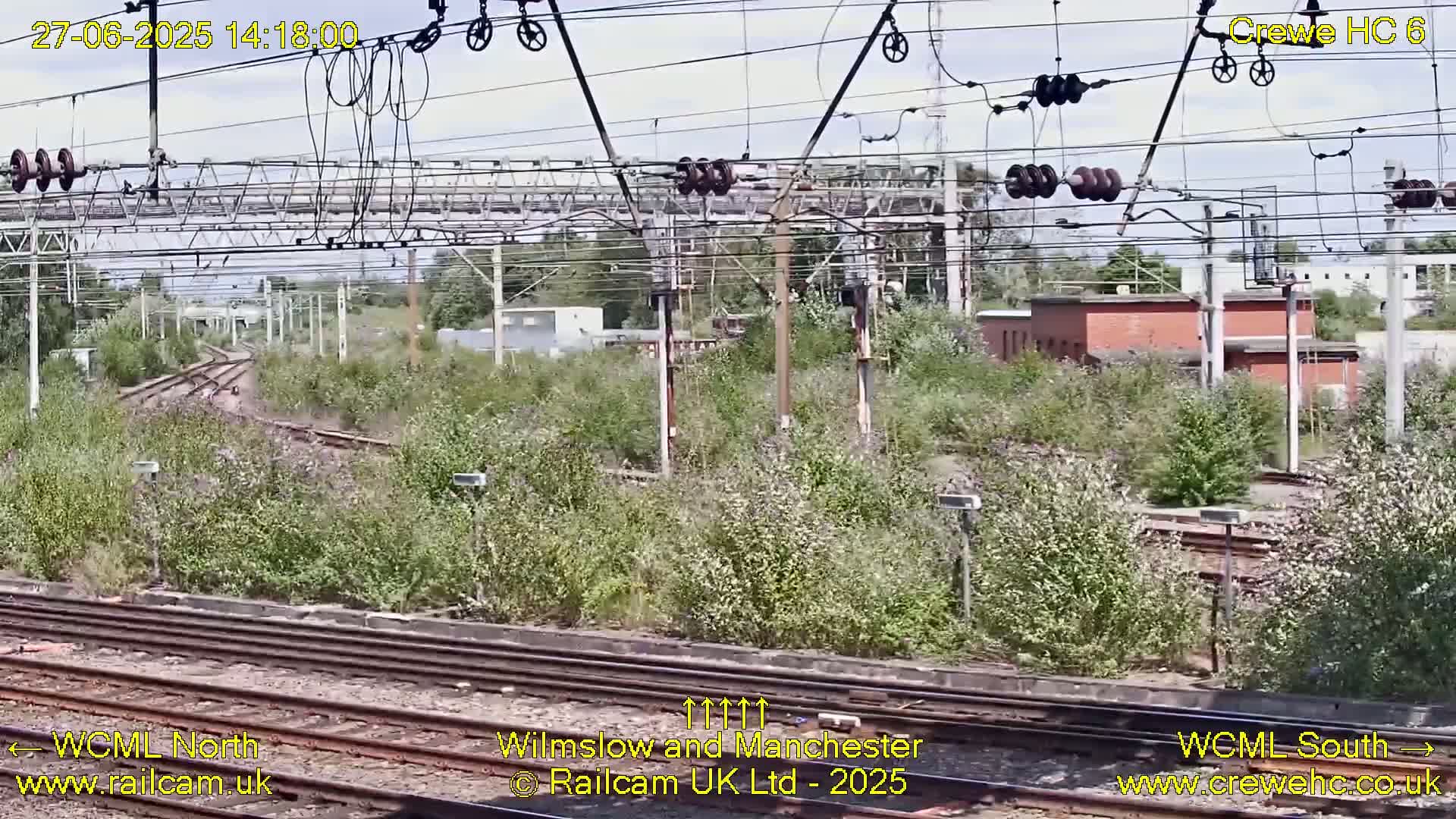Crewe Rail Crossing Junction from Heritage Centre Live Cam - Crewe, Cheshire East, North West, England, United Kingdom