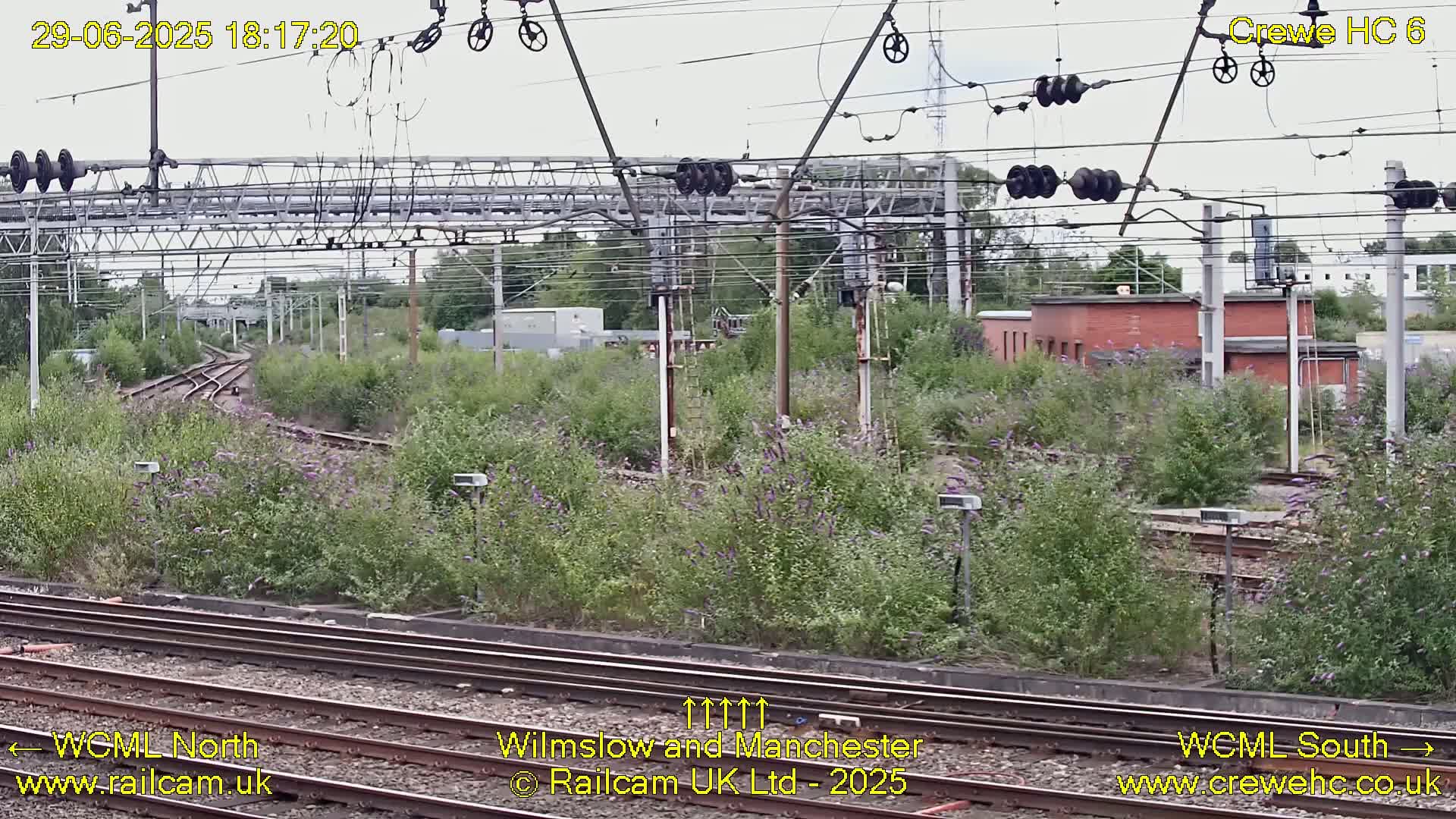 Crewe Rail Crossing Junction from Heritage Centre Live Cam - Crewe, Cheshire East, North West, England, United Kingdom