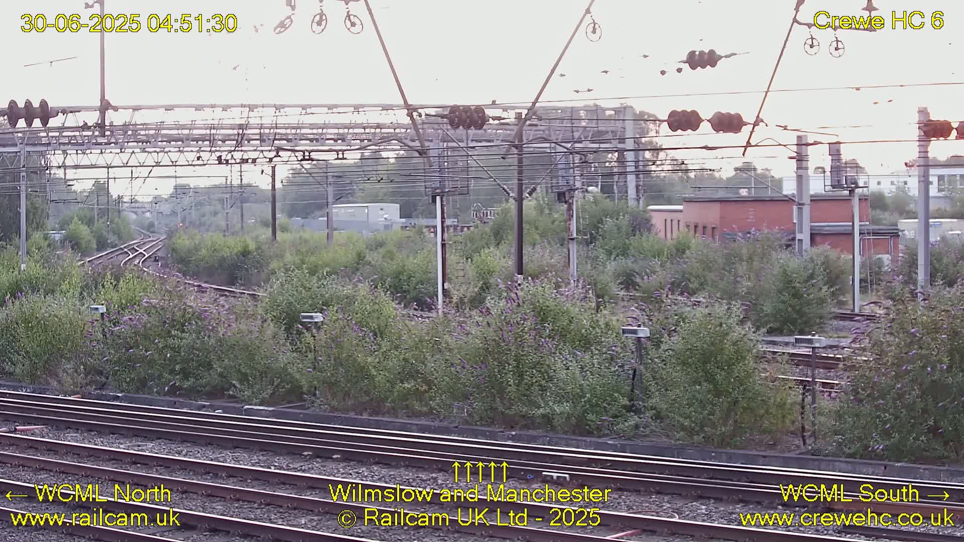 Crewe Rail Crossing Junction from Heritage Centre Live Cam - Crewe, Cheshire East, North West, England, United Kingdom