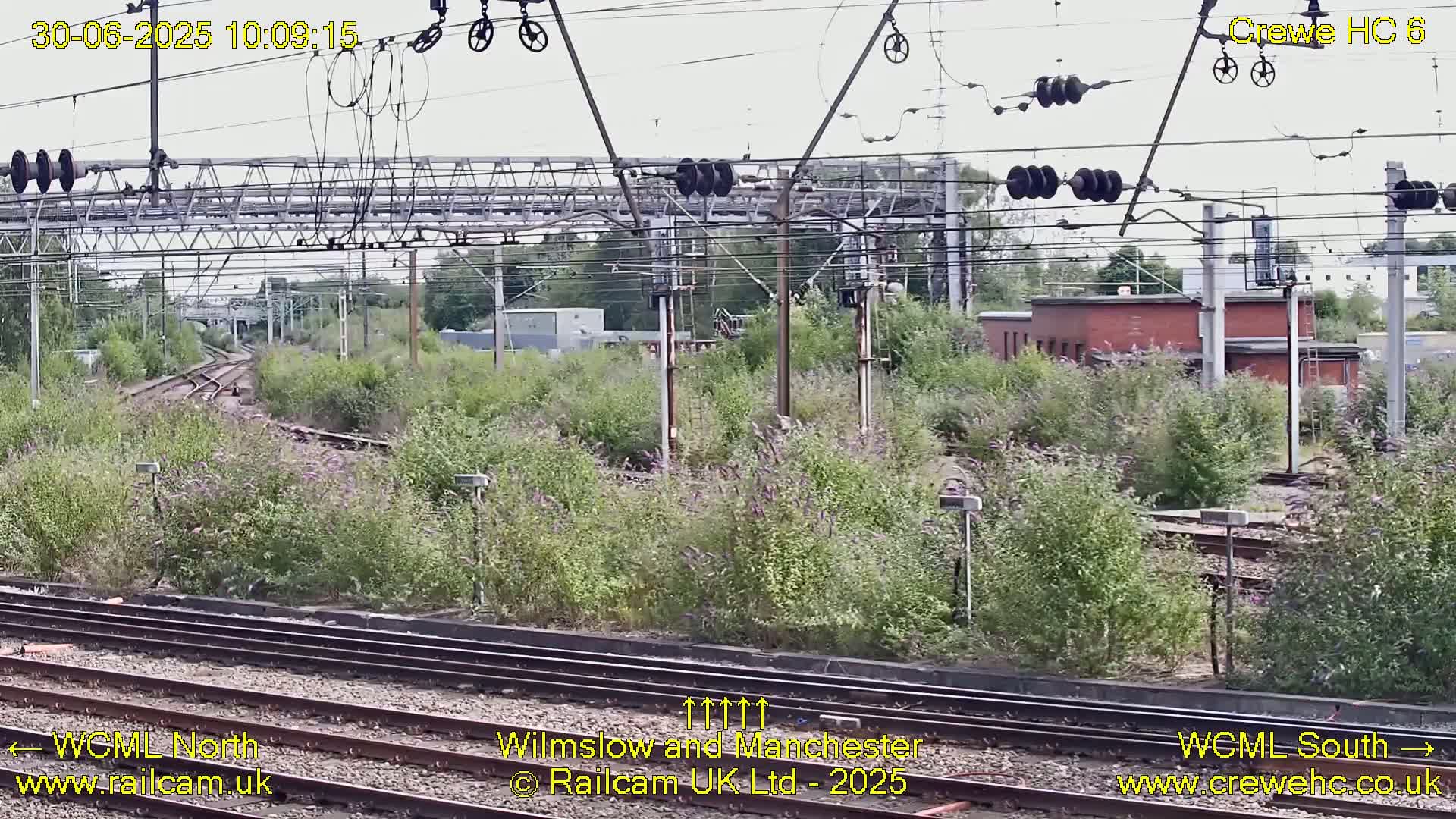 Crewe Rail Crossing Junction from Heritage Centre Live Cam - Crewe, Cheshire East, North West, England, United Kingdom