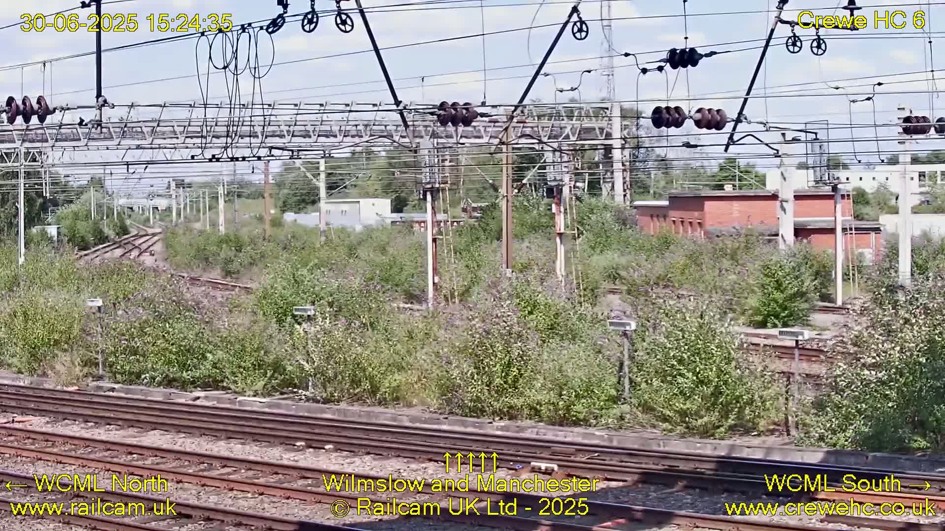 Crewe Rail Crossing Junction from Heritage Centre Live Cam - Crewe, Cheshire East, North West, England, United Kingdom