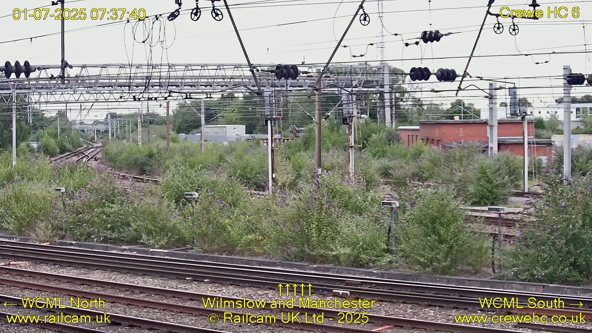 Crewe Rail Crossing Junction from Heritage Centre Live Cam - Crewe, Cheshire East, North West, England, United Kingdom