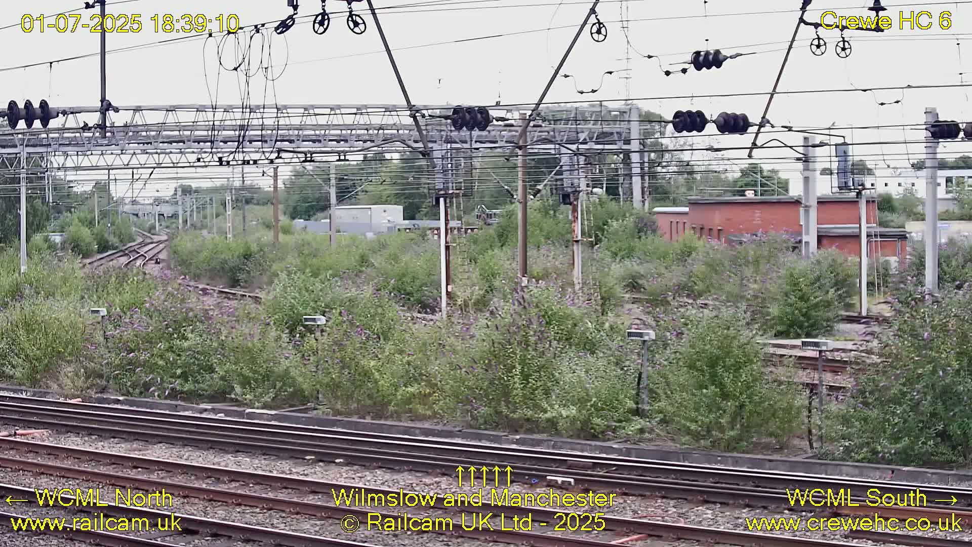 Crewe Rail Crossing Junction from Heritage Centre Live Cam - Crewe, Cheshire East, North West, England, United Kingdom