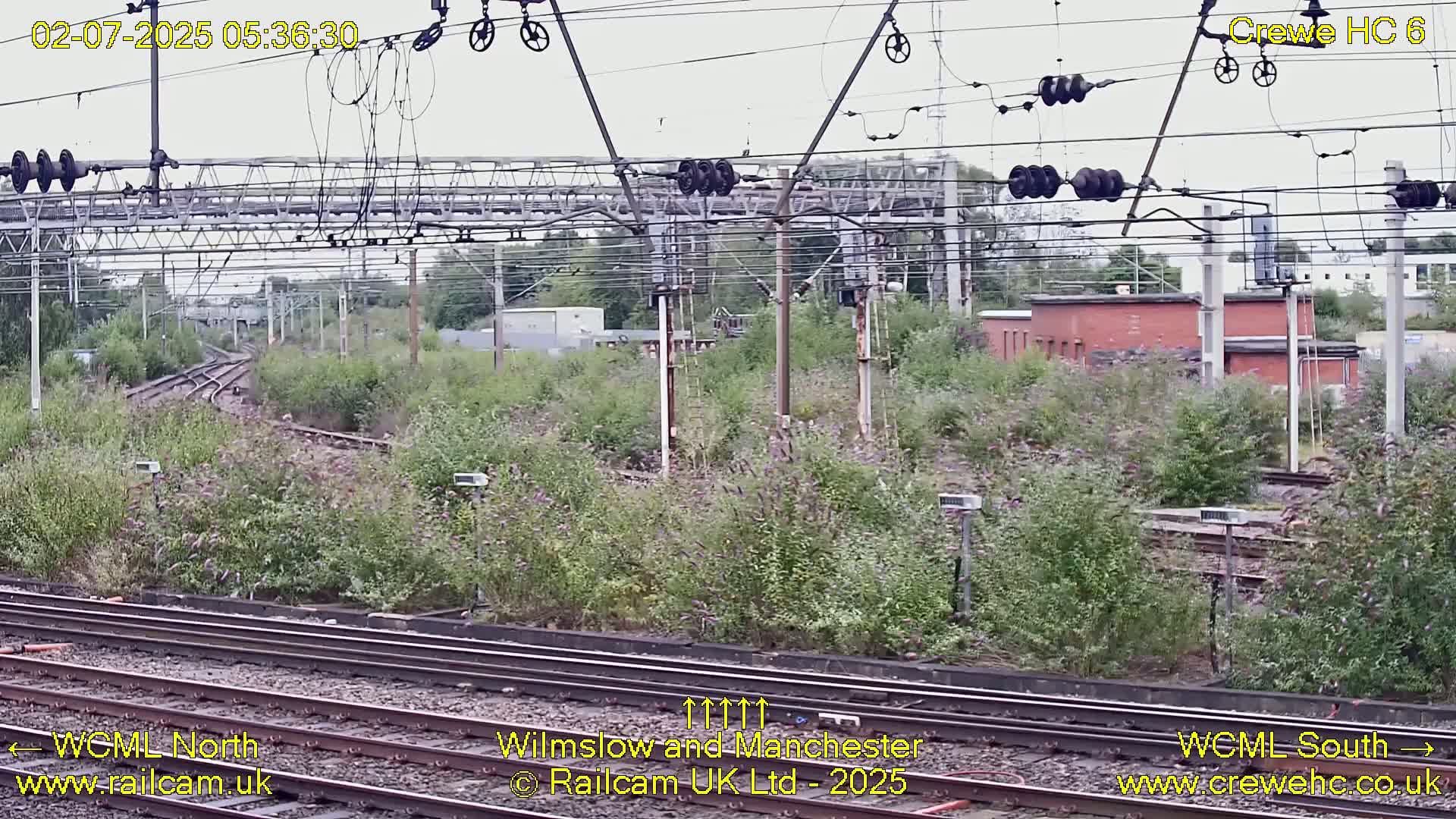 Crewe Rail Crossing Junction from Heritage Centre Live Cam - Crewe, Cheshire East, North West, England, United Kingdom