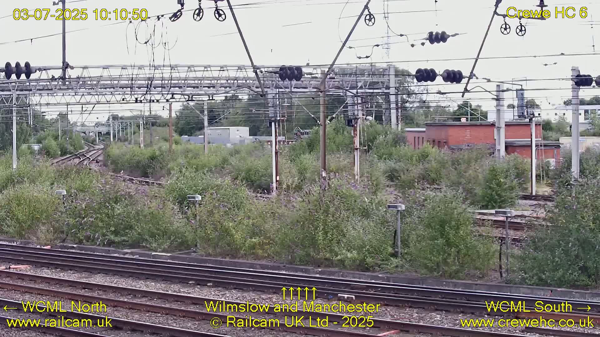 Crewe Rail Crossing Junction from Heritage Centre Live Cam - Crewe, Cheshire East, North West, England, United Kingdom