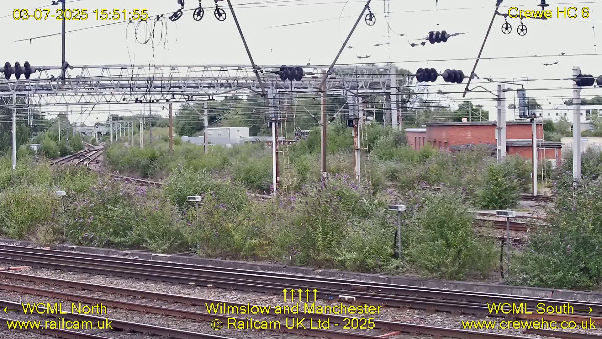 Crewe Rail Crossing Junction from Heritage Centre Live Cam - Crewe, Cheshire East, North West, England, United Kingdom