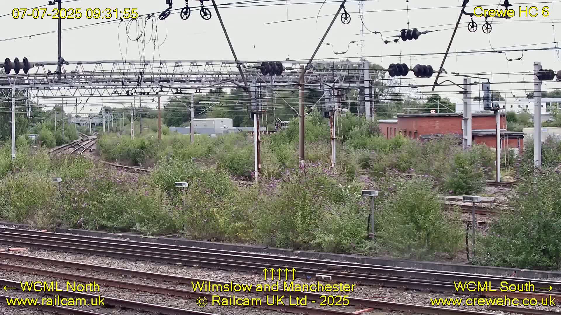 Crewe Rail Crossing Junction from Heritage Centre Live Cam - Crewe, Cheshire East, North West, England, United Kingdom