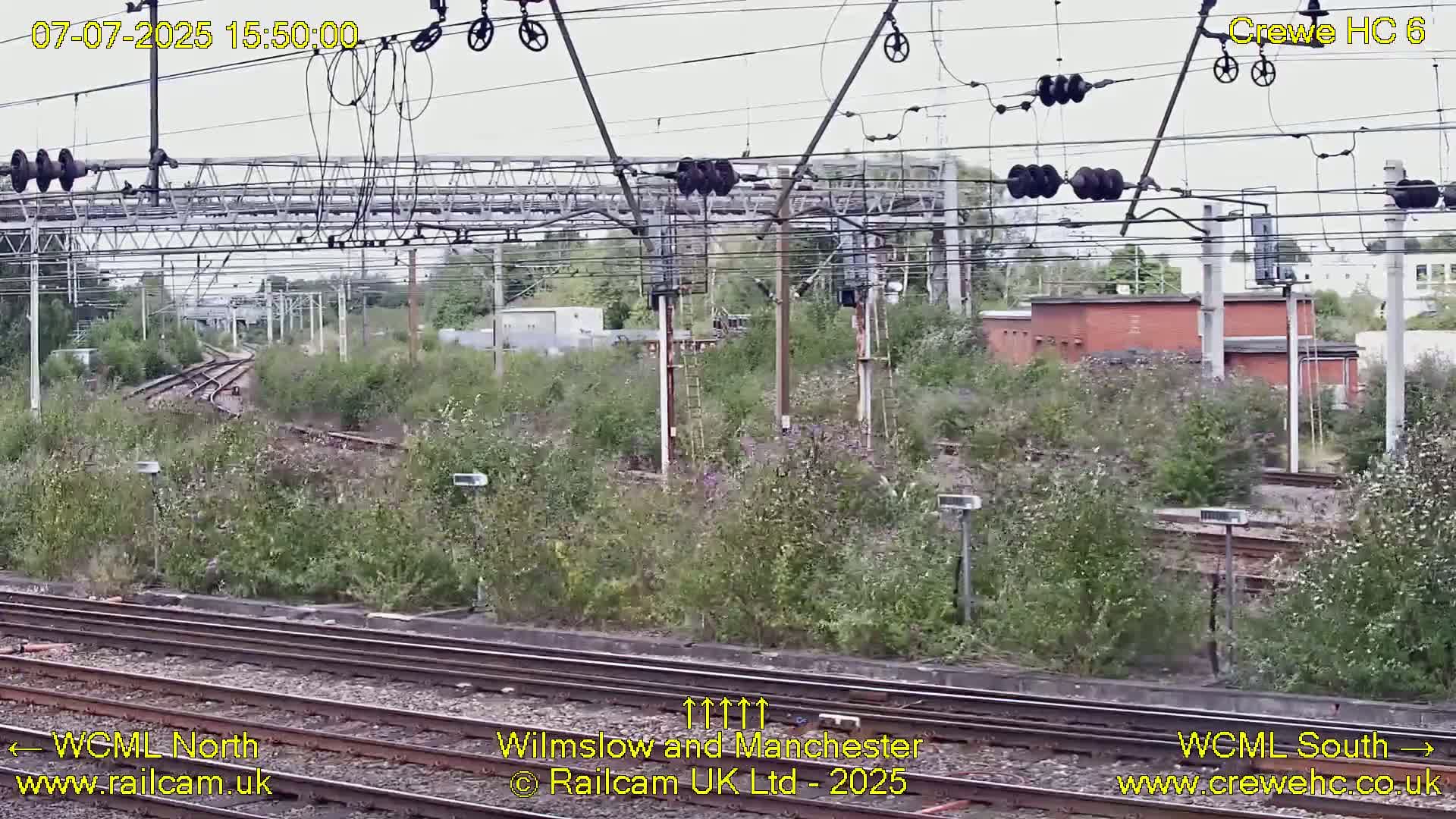 Crewe Rail Crossing Junction from Heritage Centre Live Cam - Crewe, Cheshire East, North West, England, United Kingdom