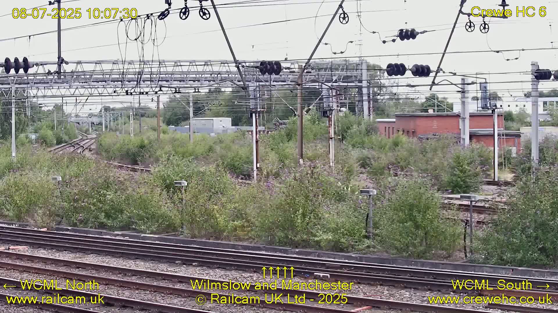 Crewe Rail Crossing Junction from Heritage Centre Live Cam - Crewe, Cheshire East, North West, England, United Kingdom
