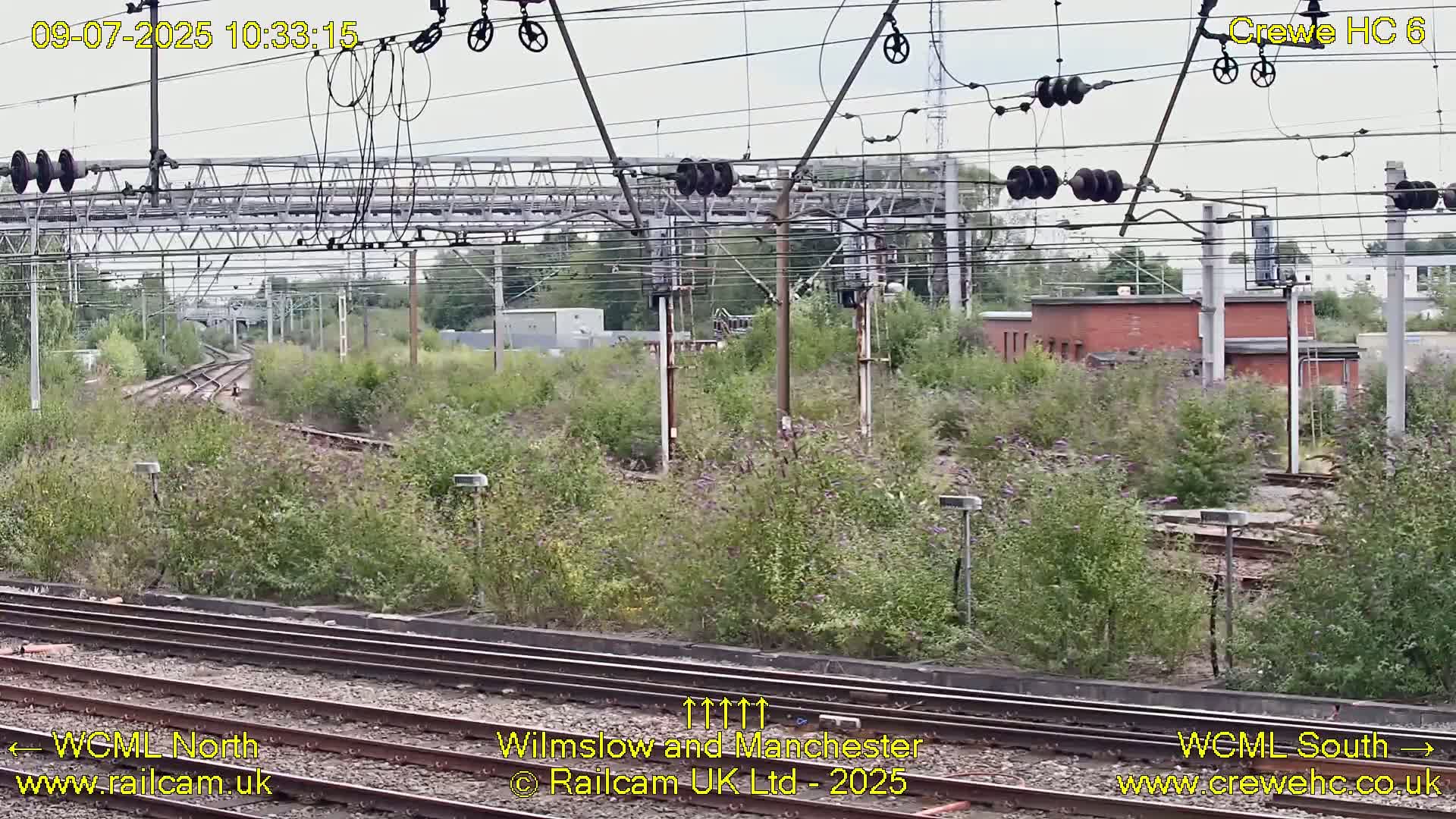 Crewe Rail Crossing Junction from Heritage Centre Live Cam - Crewe, Cheshire East, North West, England, United Kingdom